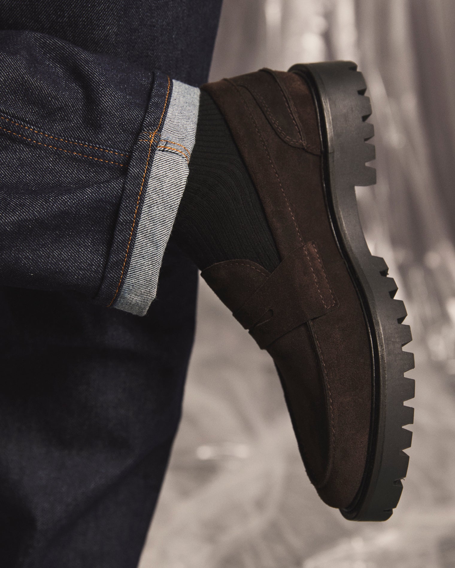 GARMENT PROJECT MAN Aaron Penny Loafer - Brown Suede Loafer 800 Brown