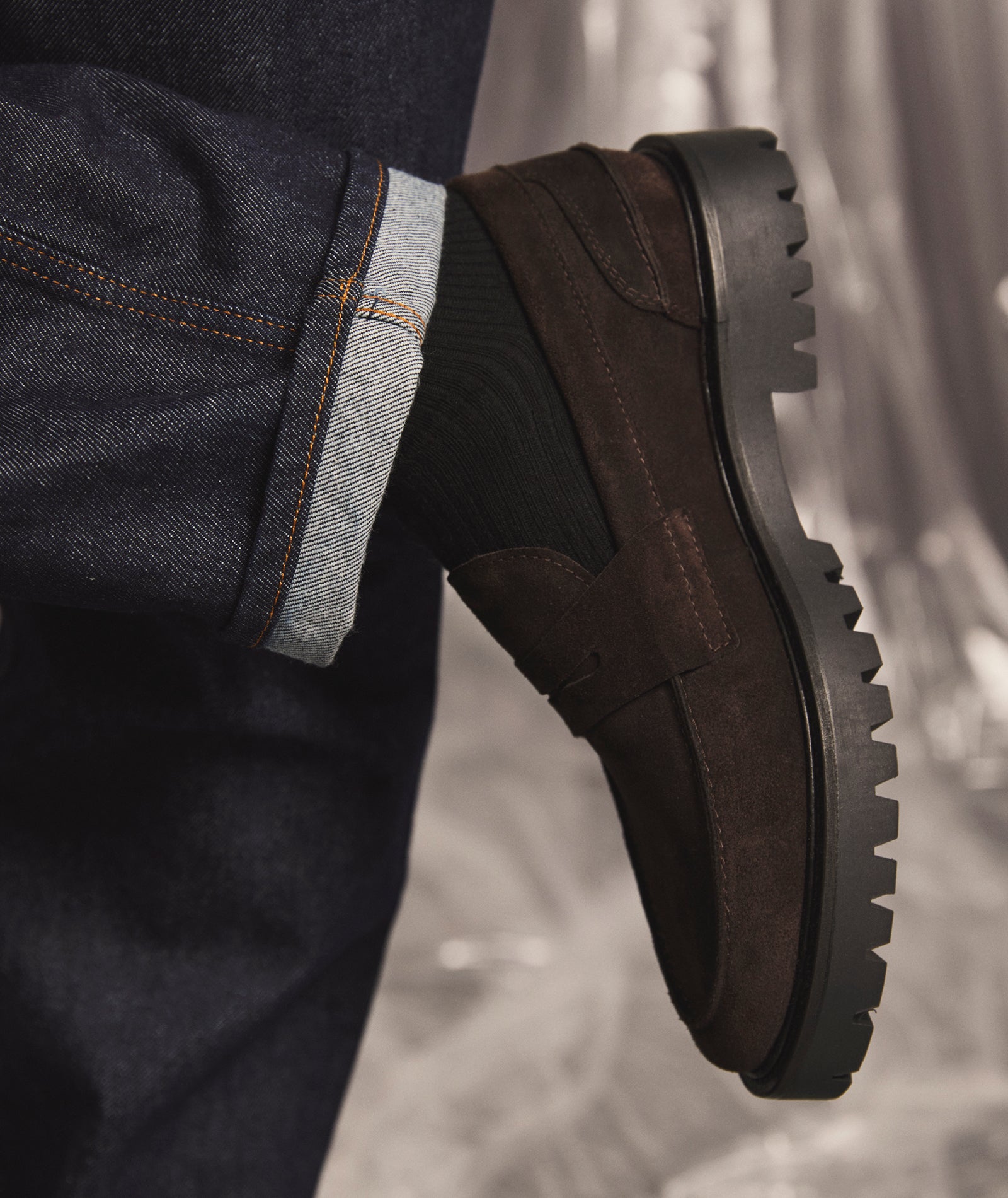 GARMENT PROJECT MAN Aaron Penny Loafer - Brown Suede Loafer 800 Brown