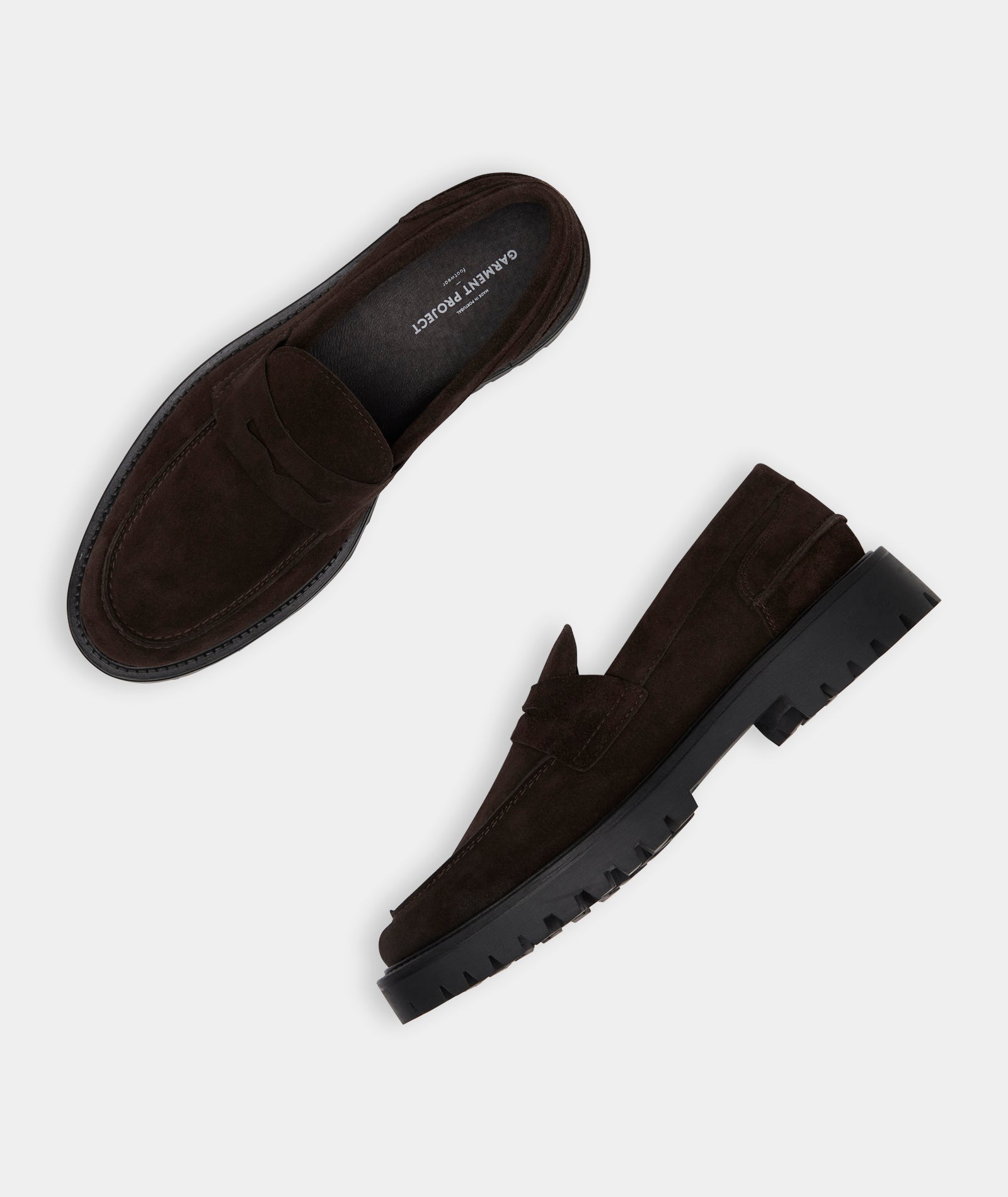 GARMENT PROJECT MAN Aaron Penny Loafer - Brown Suede Loafer 800 Brown