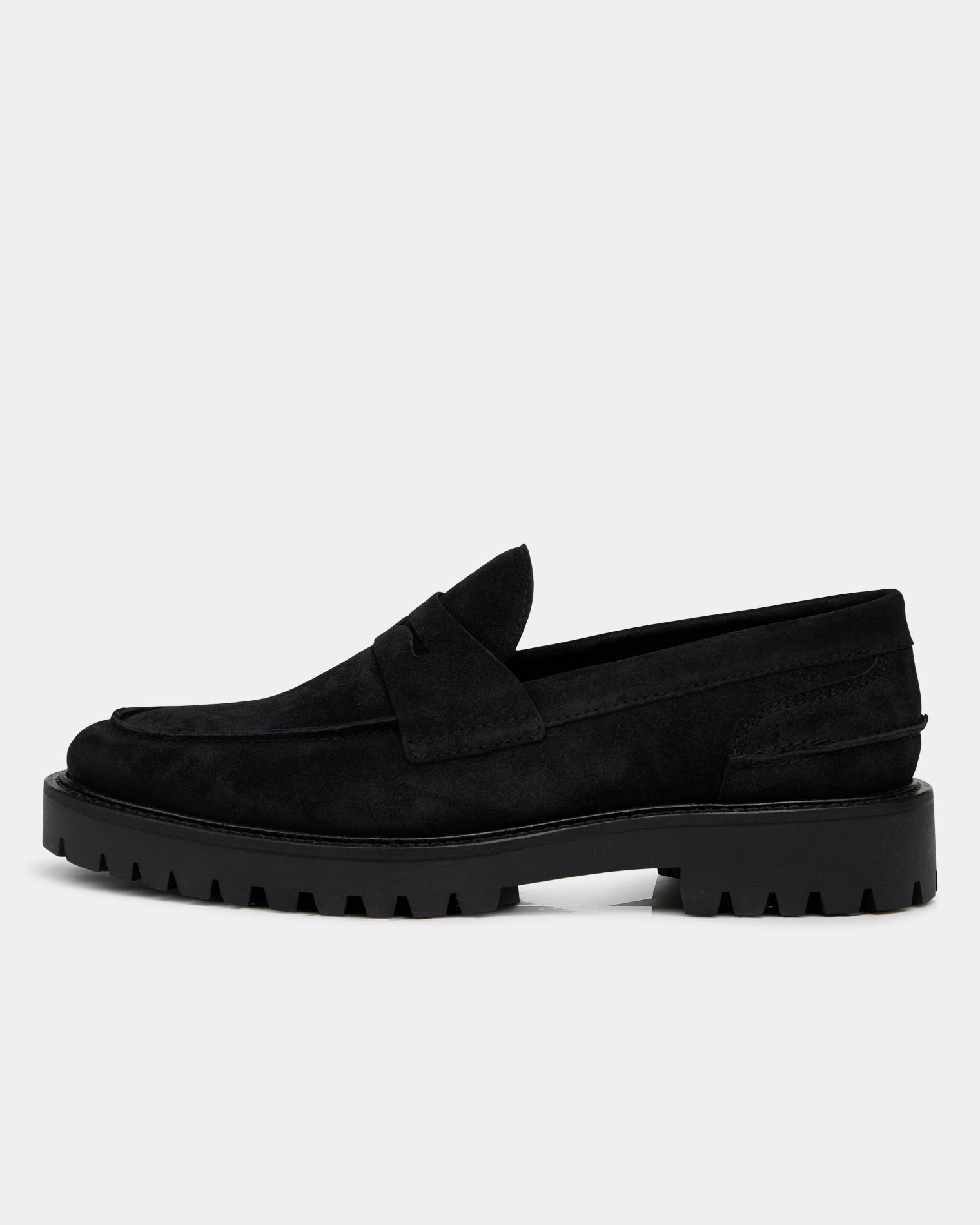 GARMENT PROJECT MAN Aaron Penny Loafer - Black Suede Loafer 999 Black
