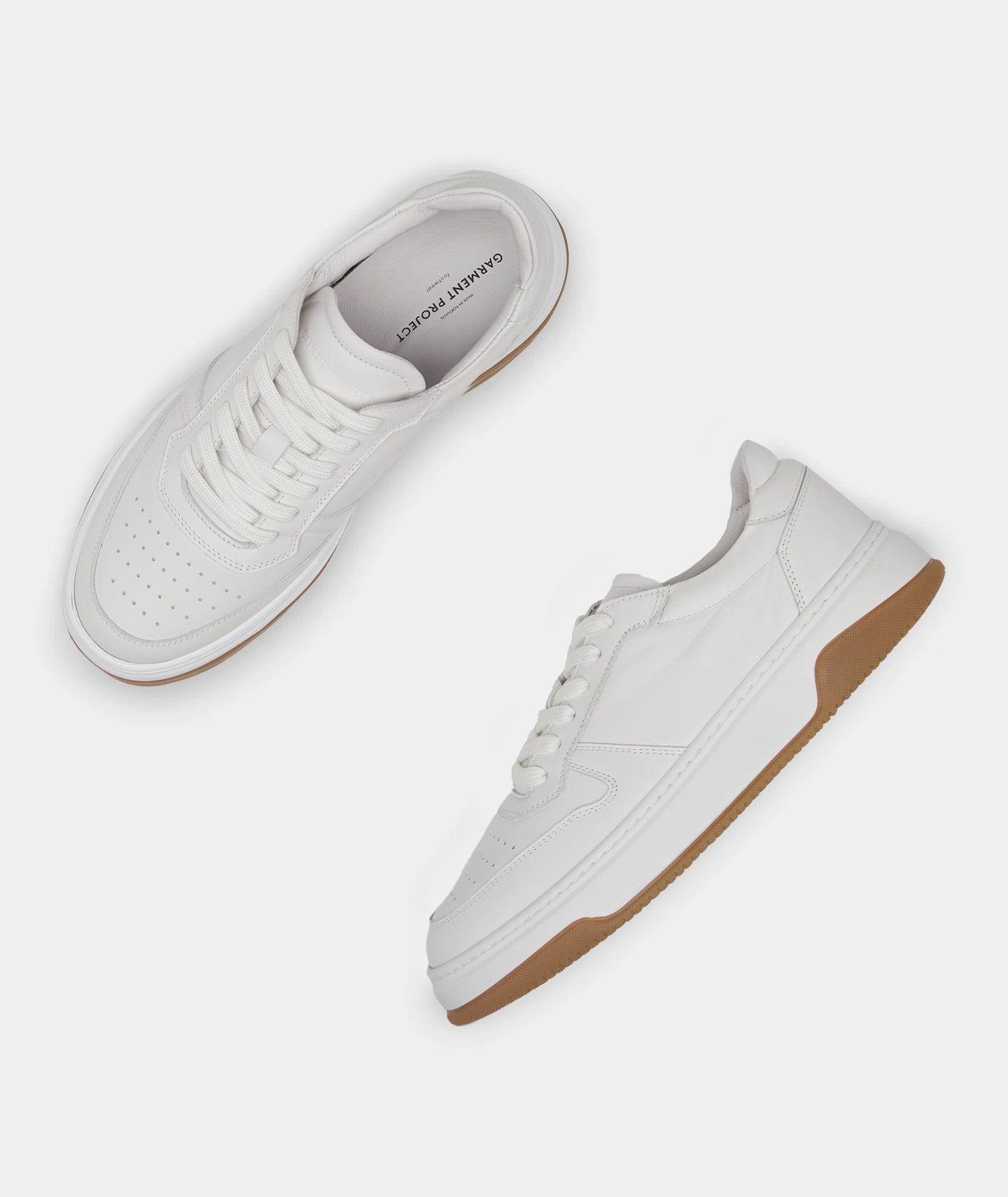 GARMENT PROJECT MAN Ace - White Leather / Gum Sneakers 100 White