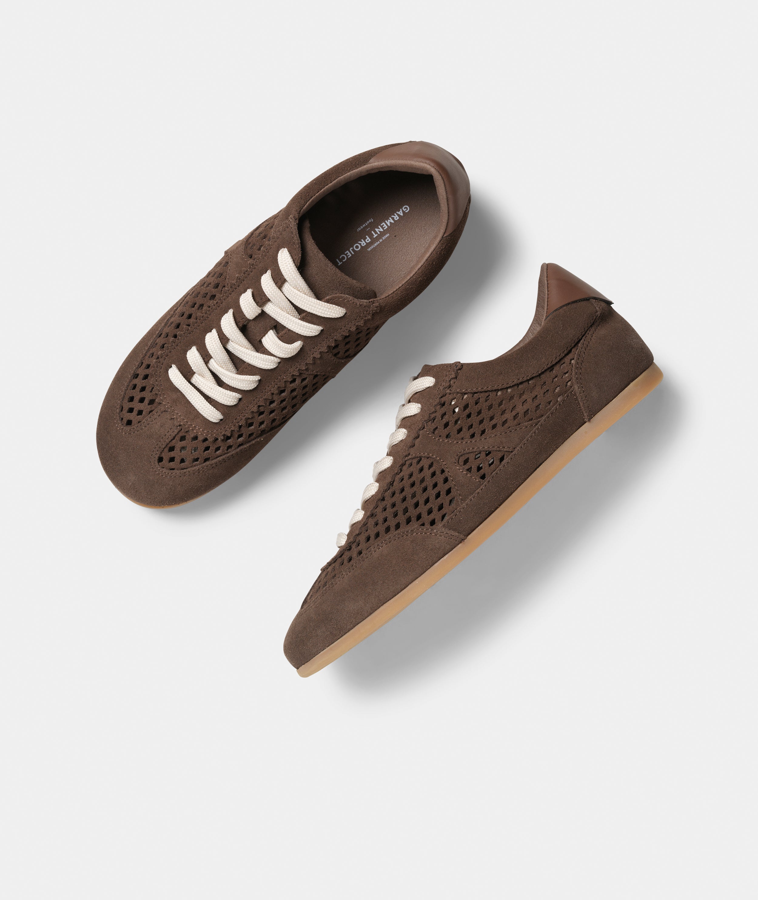 GARMENT PROJECT WMNS Bea - Brown Perforated Suede Sneakers 800 Brown