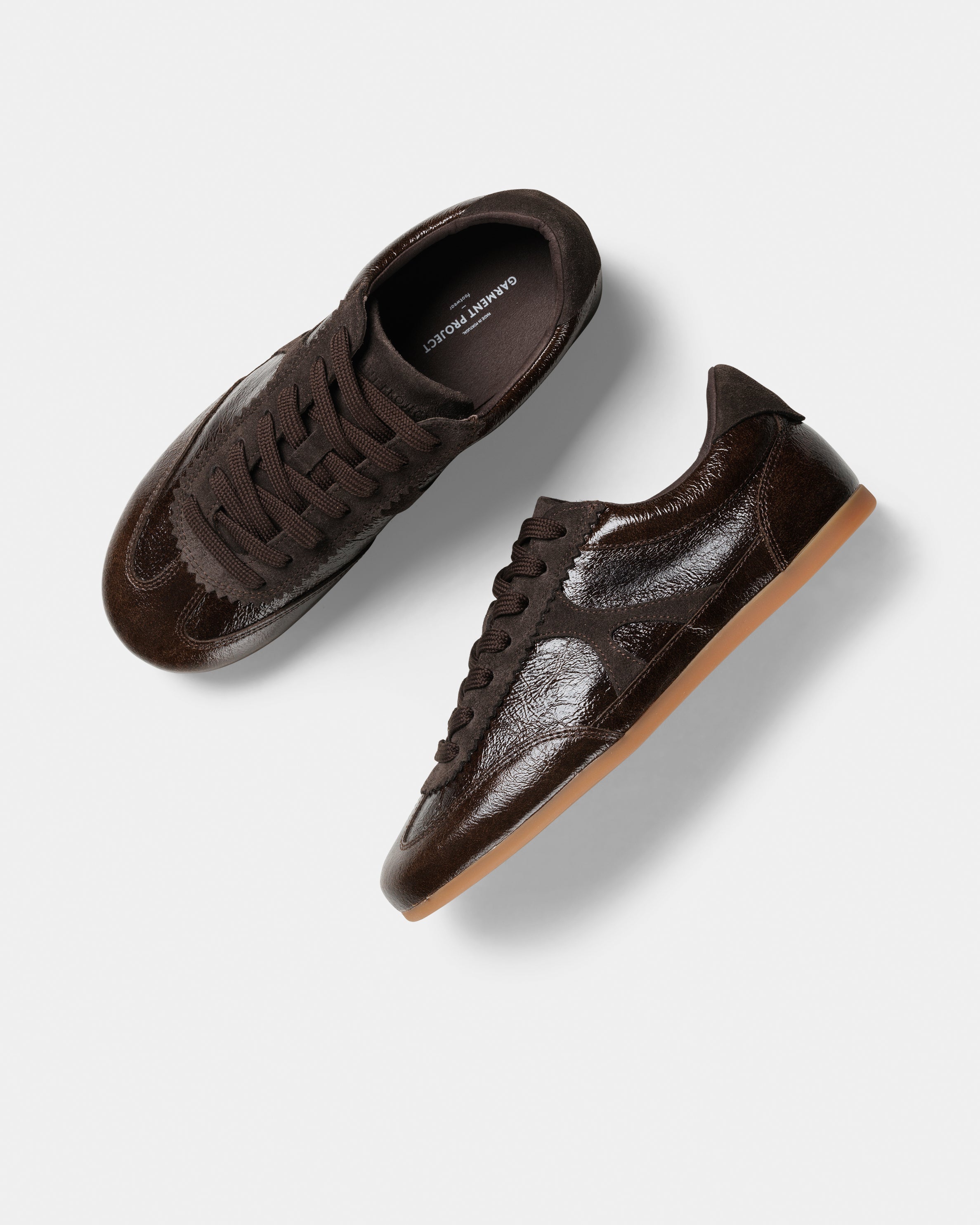 GARMENT PROJECT WMNS Bea - Brown Vintage Patent Leather Sneakers 800 Brown