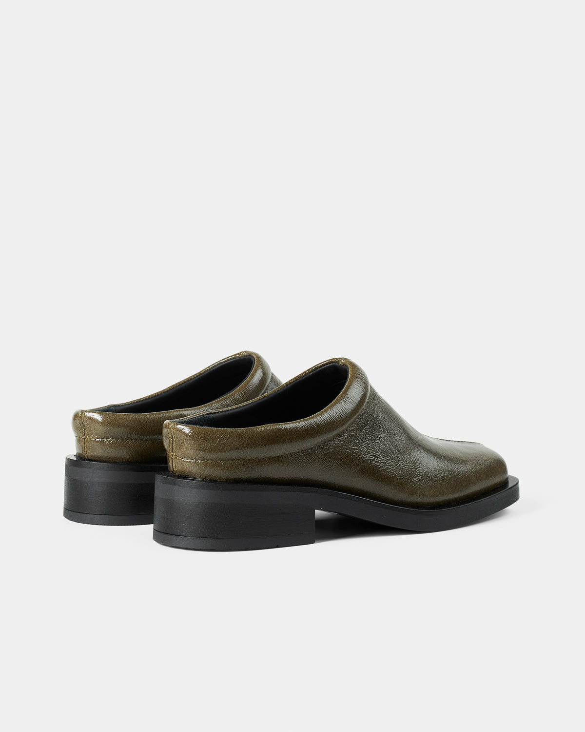 GARMENT PROJECT WMNS Blake - Olive Vintage Patent Leather Mules 250 Olive