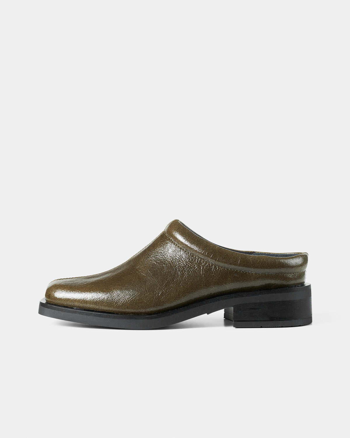 GARMENT PROJECT WMNS Blake - Olive Vintage Patent Leather Mules 250 Olive