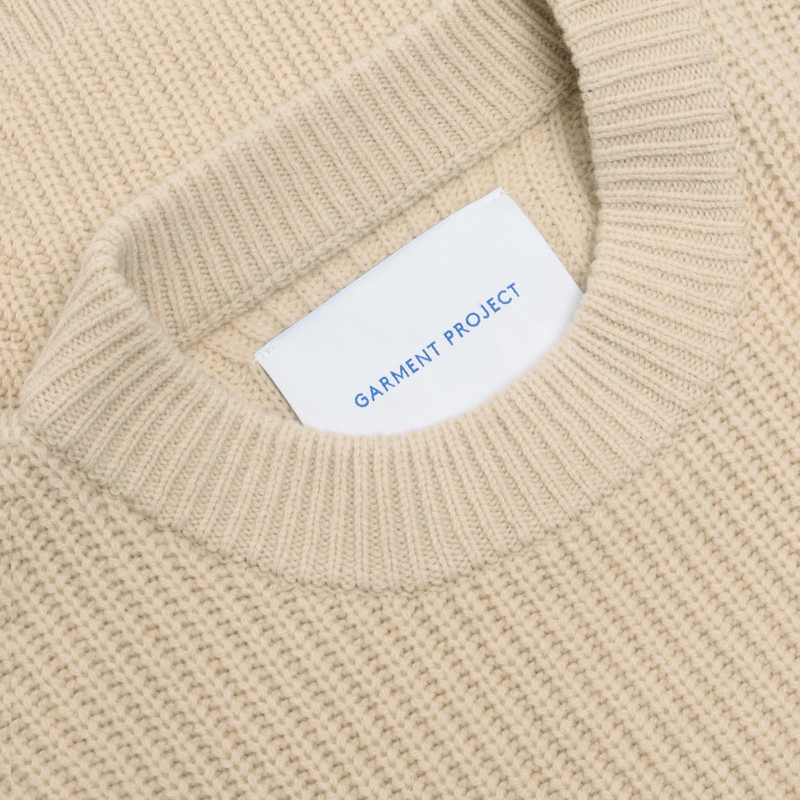 GARMENT PROJECT MAN Boxy Wool Knit - Bone Knit 111 Bone White