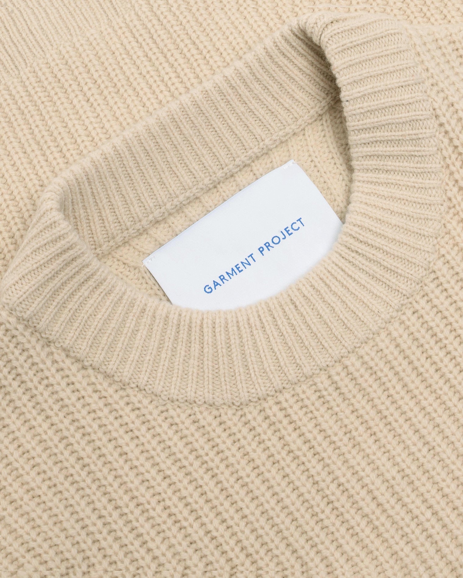 GARMENT PROJECT MAN Boxy Wool Knit - Bone Knit 111 Bone White