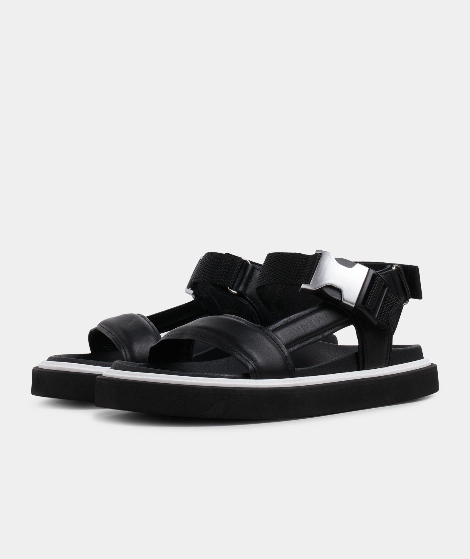 GARMENT PROJECT WMNS Cody Sandal - Black Leather Sandals 999 Black