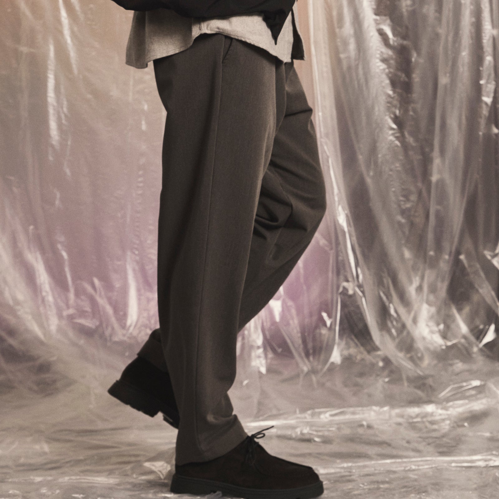 GARMENT PROJECT MAN Dressed Pant - Dark Grey Melange Pant 7673 Dark Grey