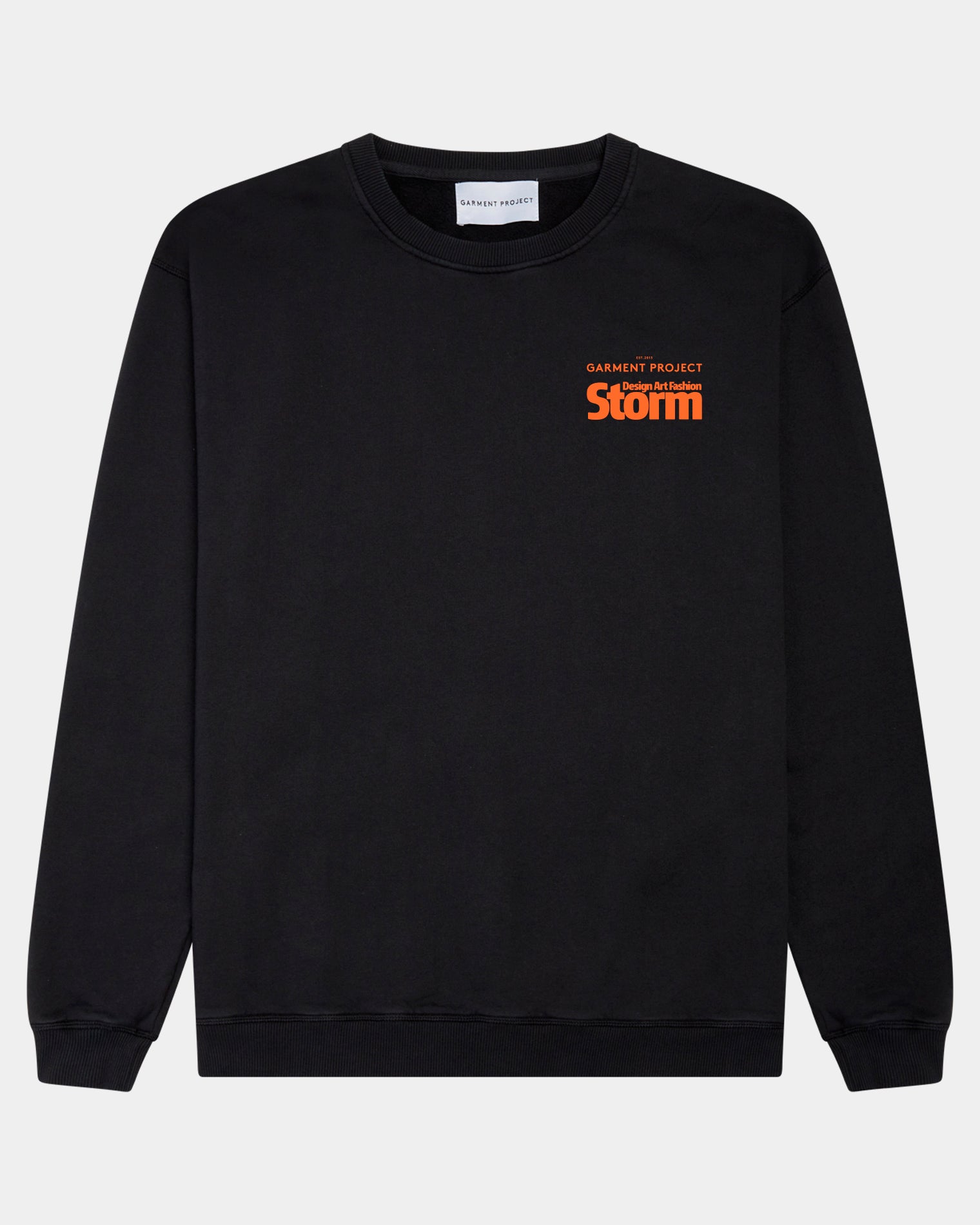 GARMENT PROJECT MAN GP Crew Neck x STORM - Vintage Black Crew Neck Sweat 999 Black