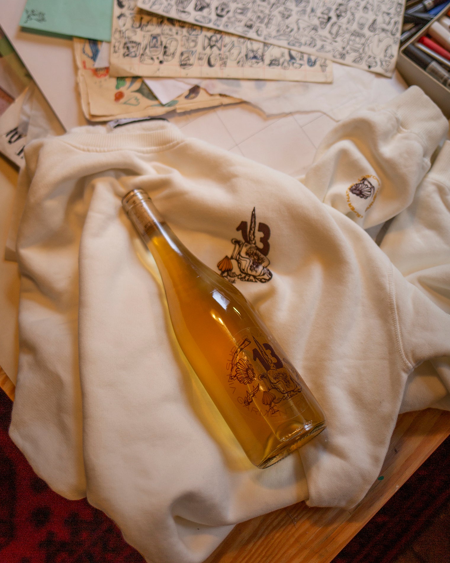 GARMENT PROJECT MAN GP x VSN Crew Neck Sweat - Vintage Off White Crew Neck Sweat 140 Taupe