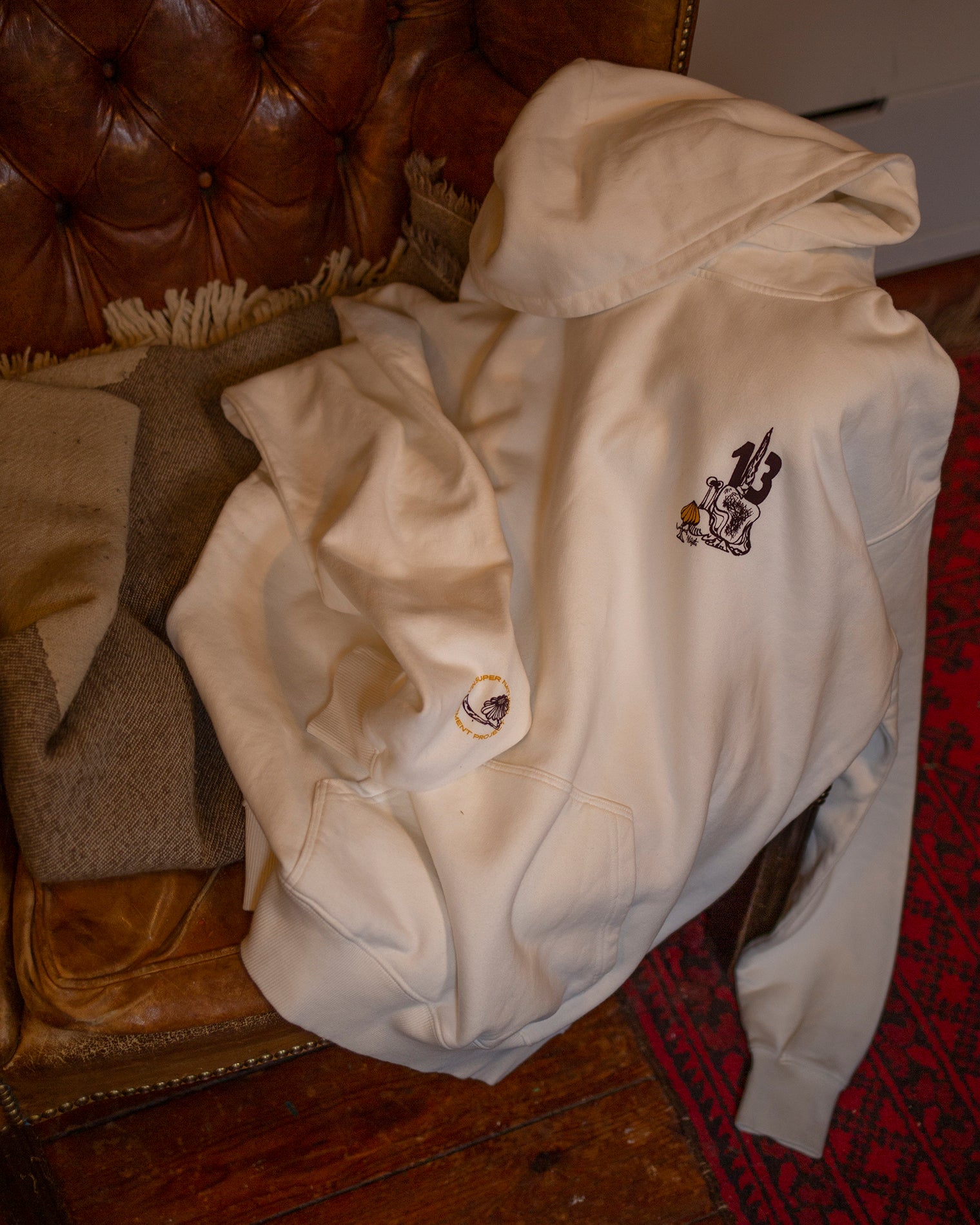 GARMENT PROJECT MAN GP x VSN Hooded Sweat - Vintage Off White Hooded Sweat 140 Taupe