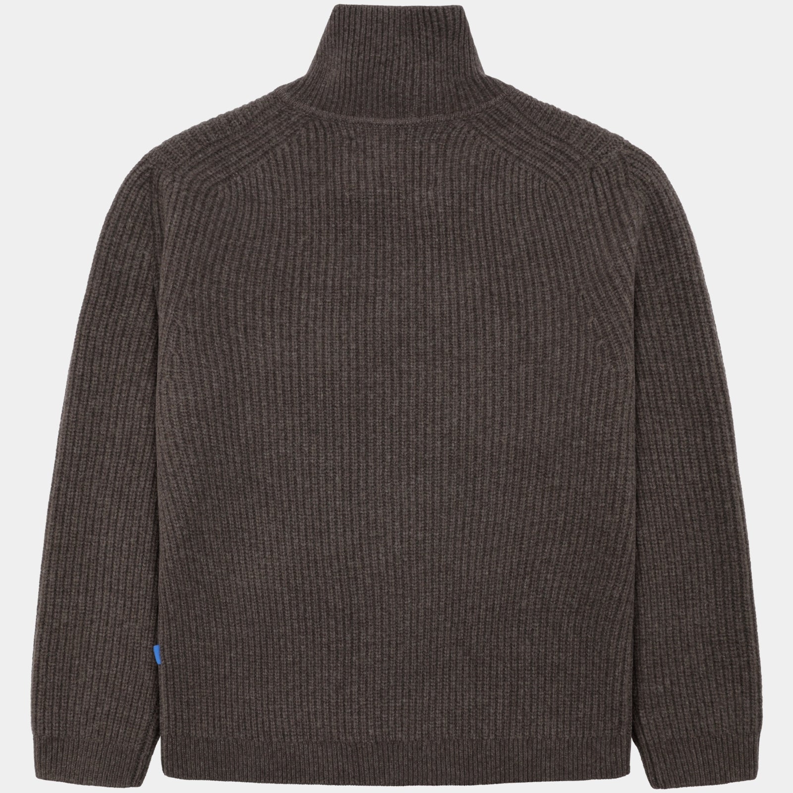 GARMENT PROJECT MAN Half Zip Wool Knit - Dark Taupe Melange Knit 140 Taupe