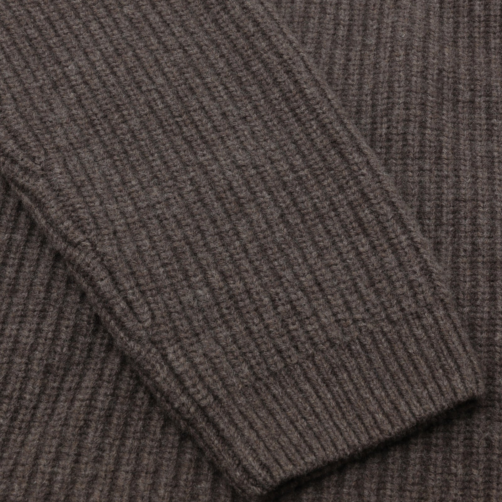 GARMENT PROJECT MAN Half Zip Wool Knit - Dark Taupe Melange Knit 140 Taupe