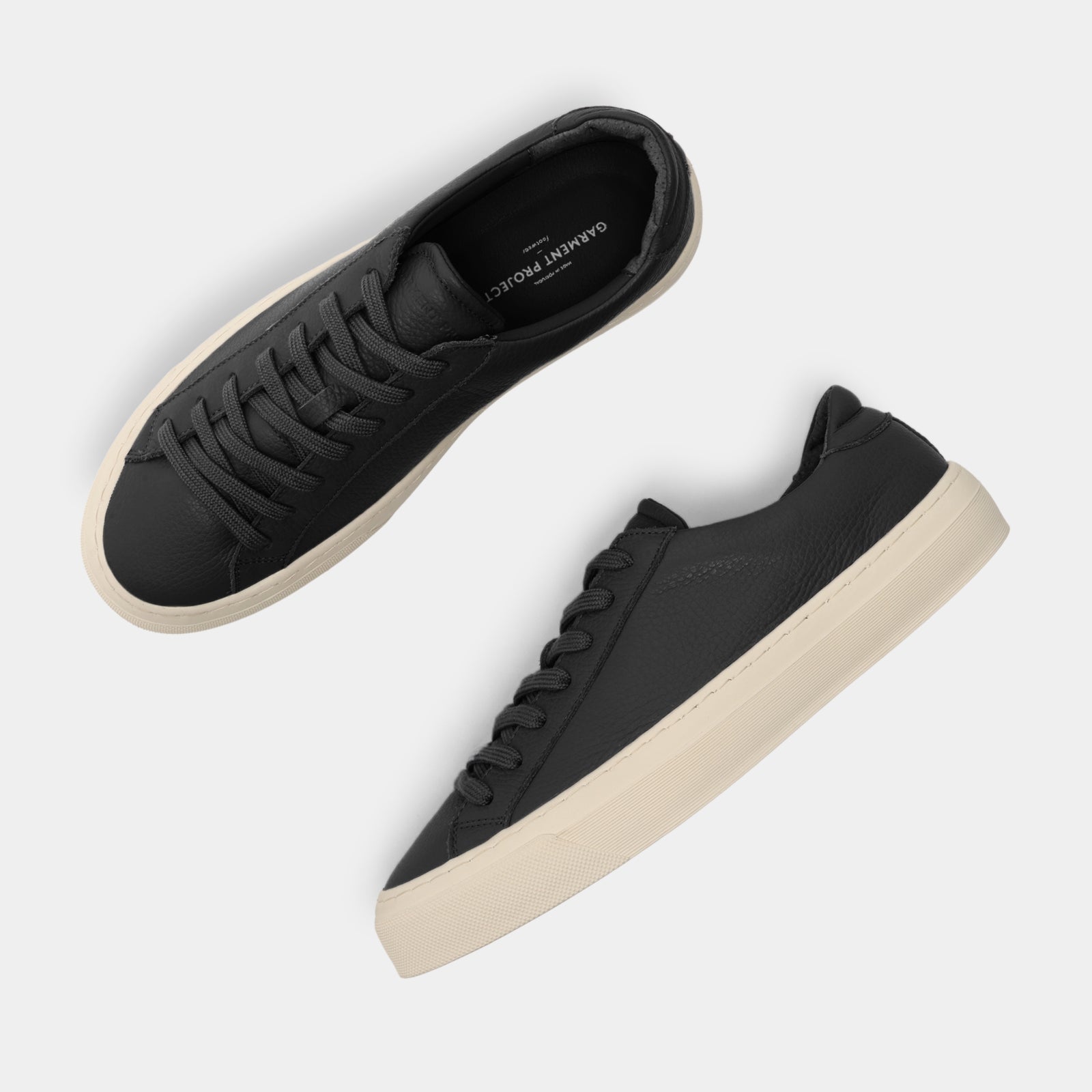 GARMENT PROJECT MAN Kit - Black Tumble Leather Sneakers 999 Black