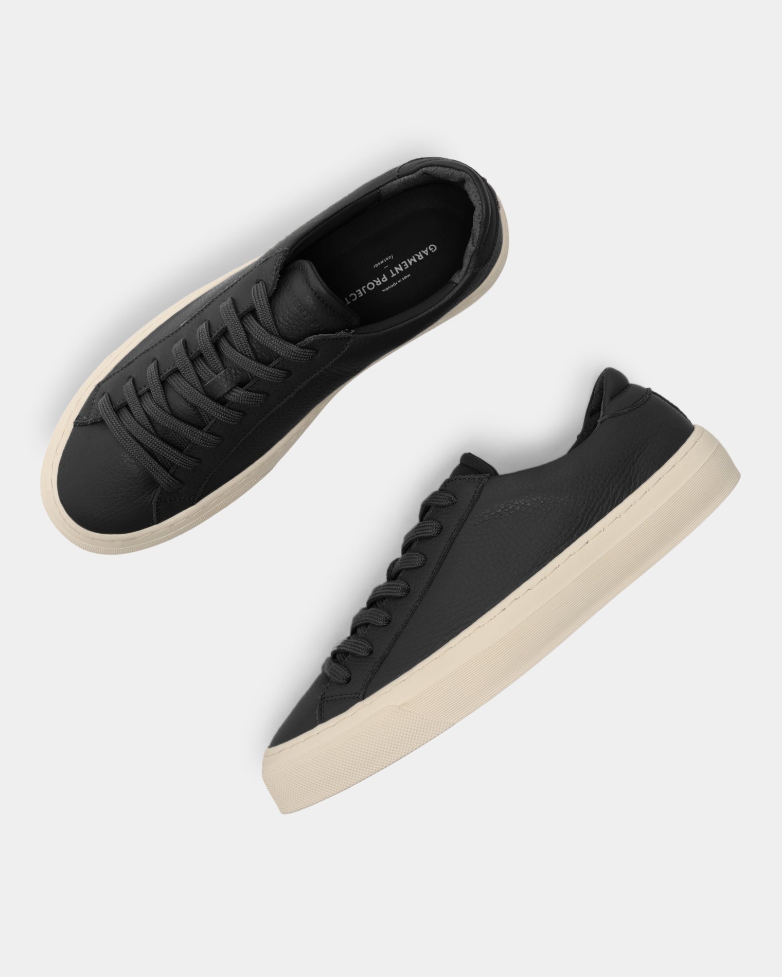 GARMENT PROJECT MAN Kit - Black Tumble Leather Sneakers 999 Black