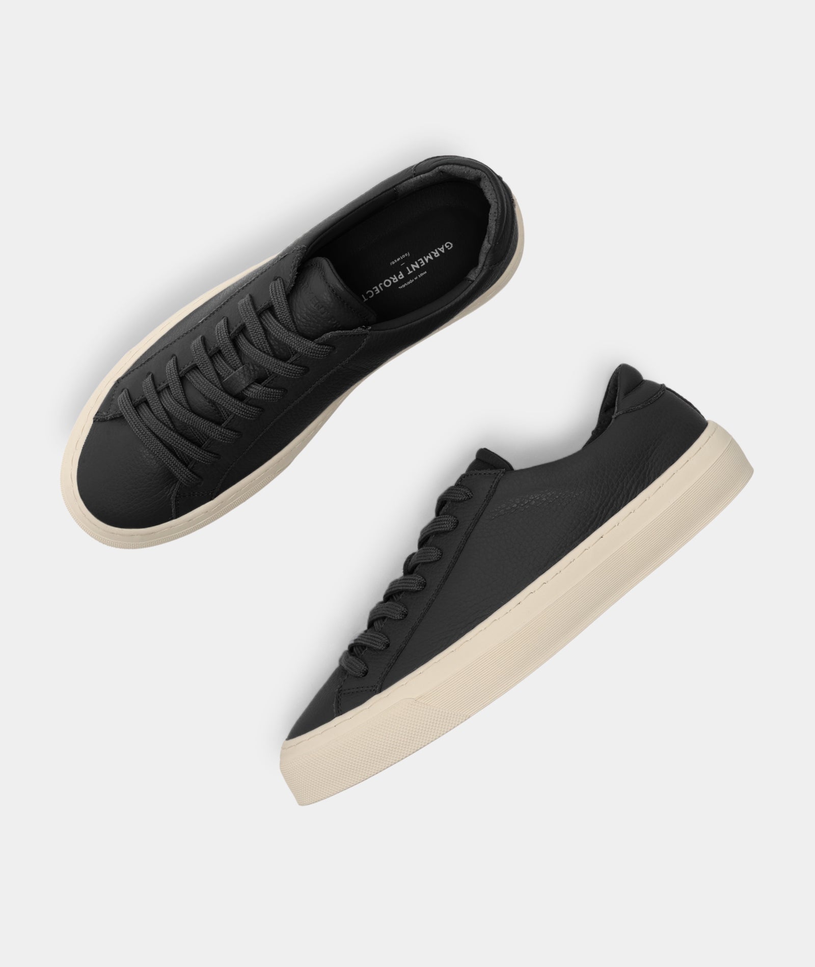 GARMENT PROJECT MAN Kit - Black Tumble Leather Sneakers 999 Black