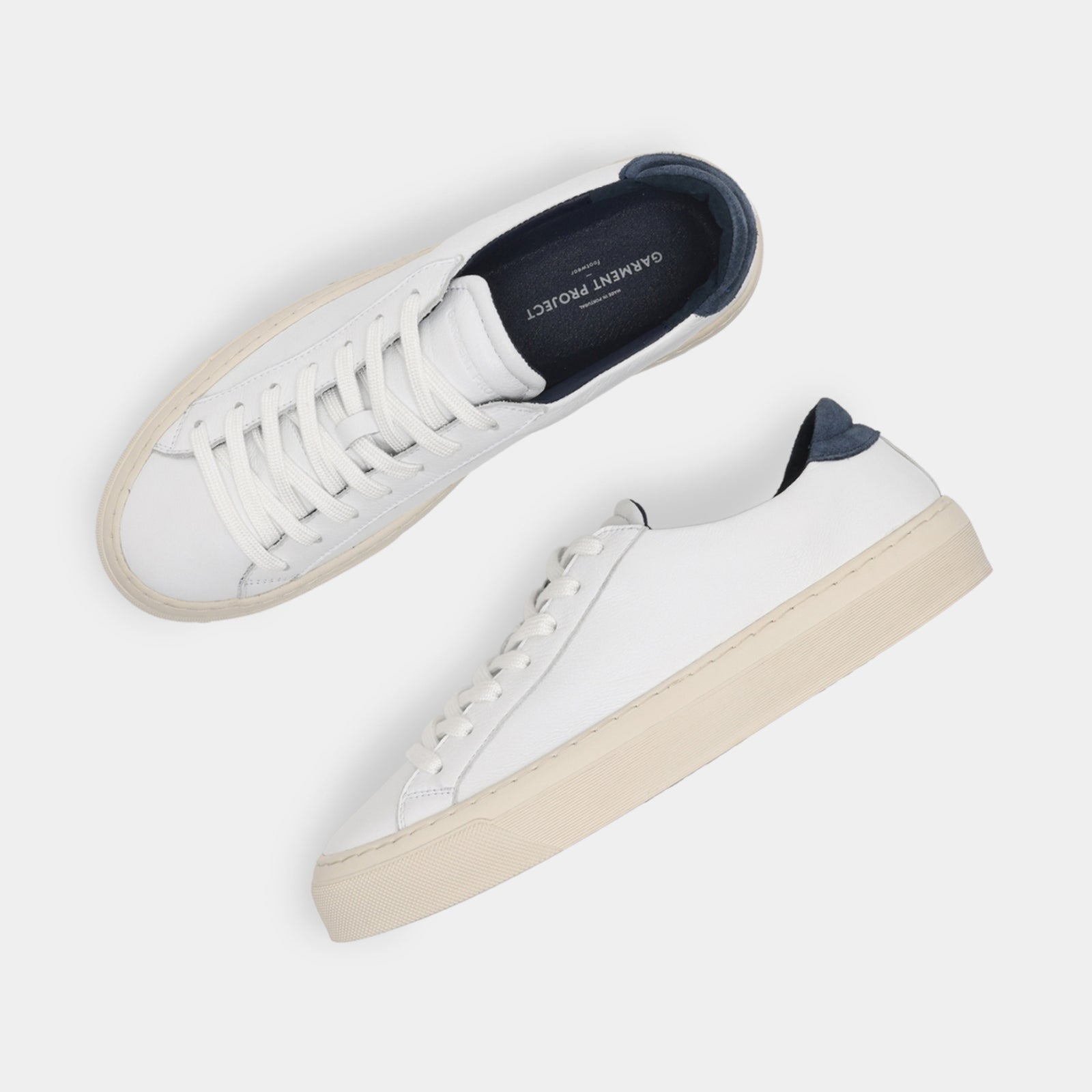 GARMENT PROJECT MAN Kit - White / Blue Leather Sneakers 100 White