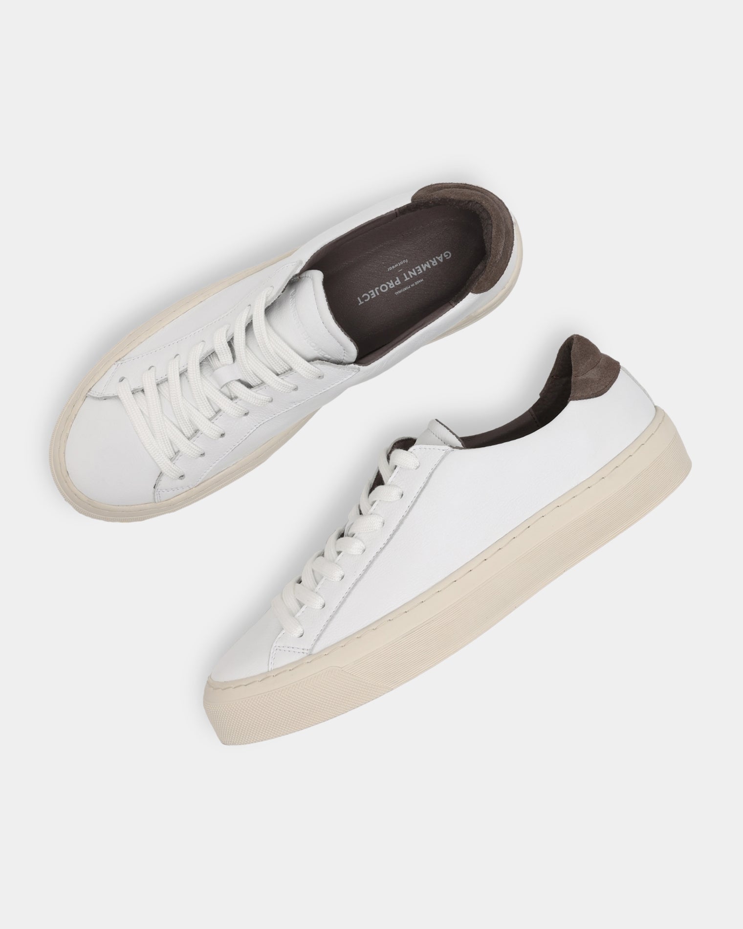GARMENT PROJECT MAN Kit - White / Elephant Leather Sneakers 100 White