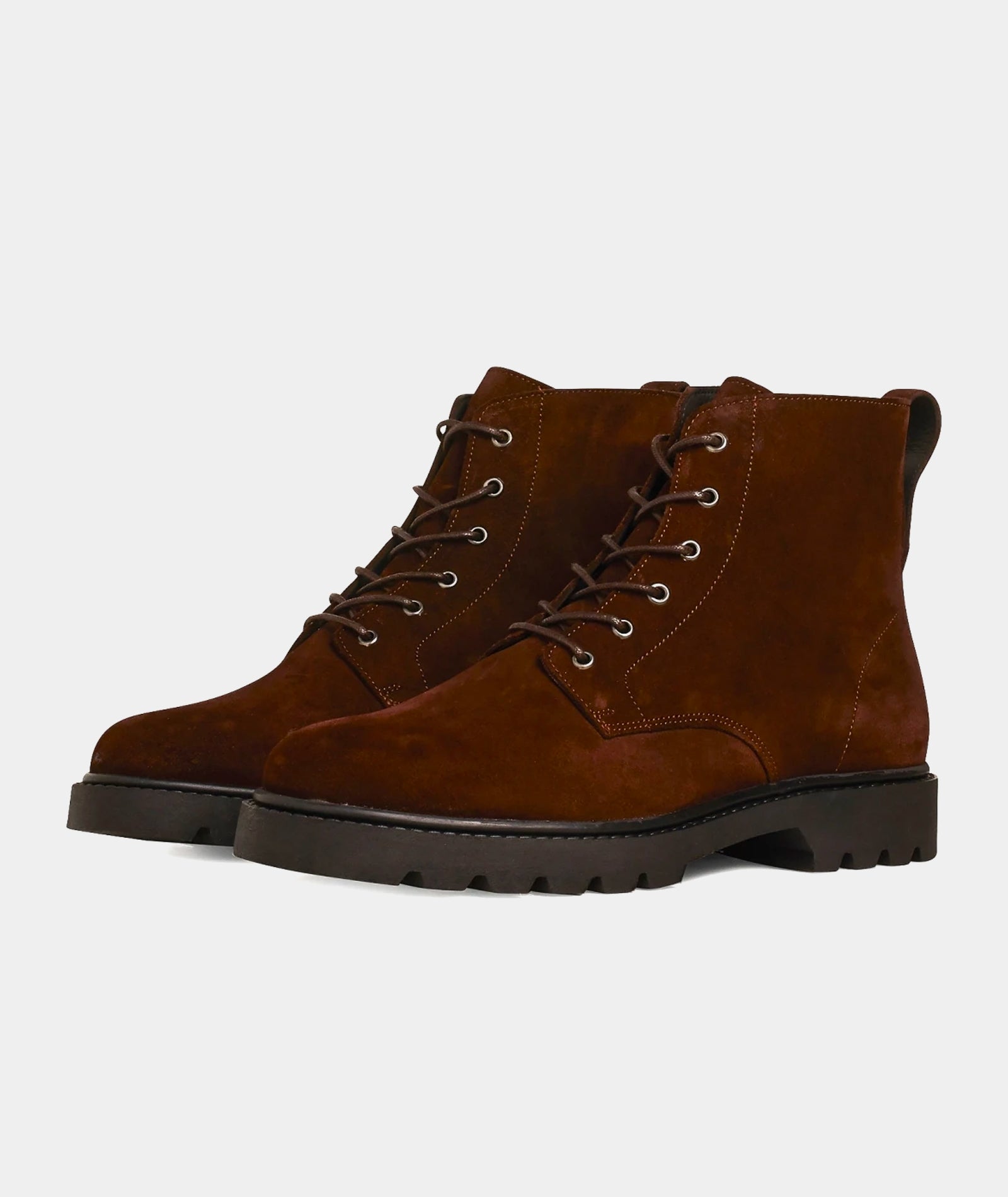GARMENT PROJECT MAN Lace Boot - Dark Brown Suede Boots 800 Brown