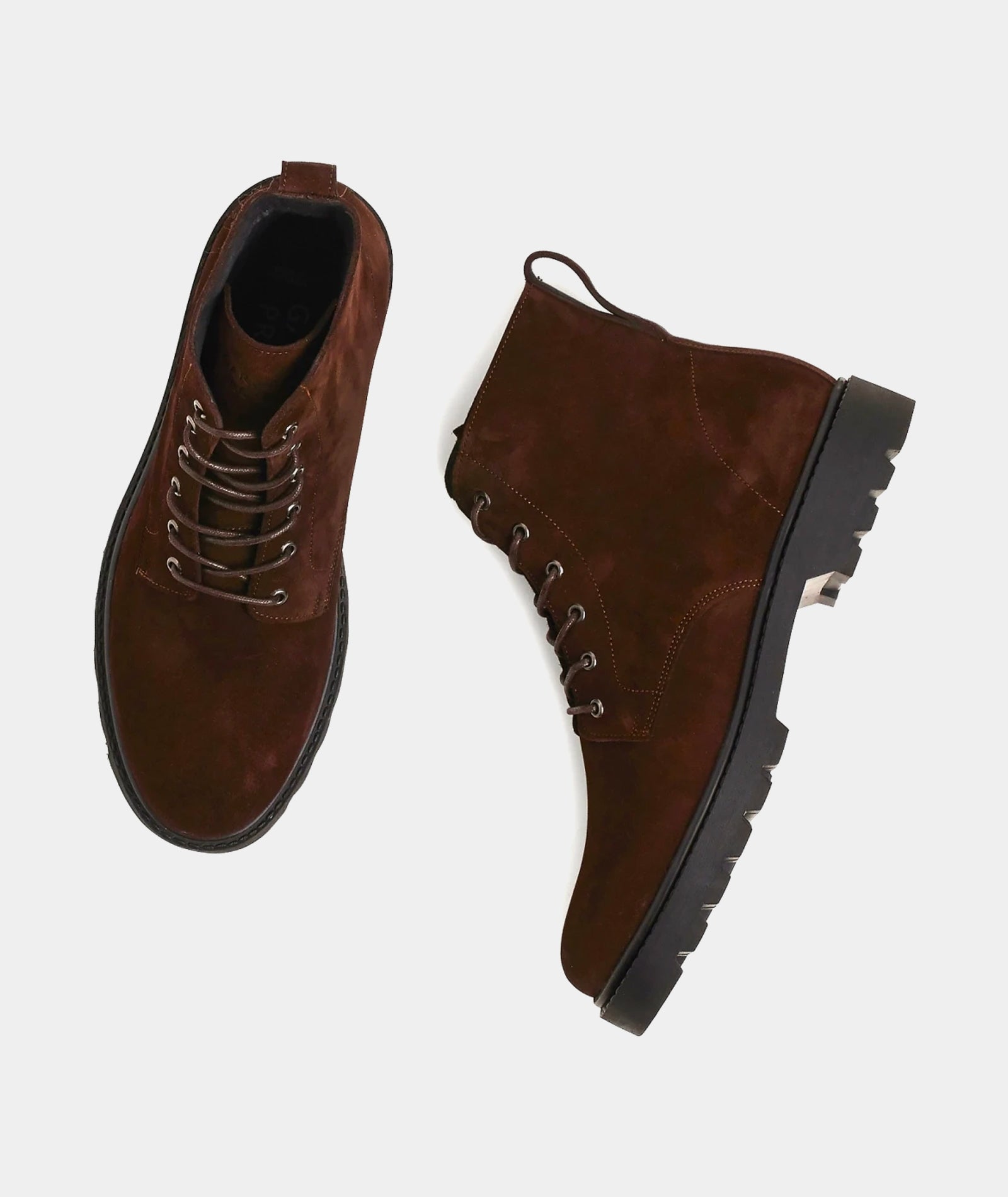 GARMENT PROJECT MAN Lace Boot - Dark Brown Suede Boots 800 Brown