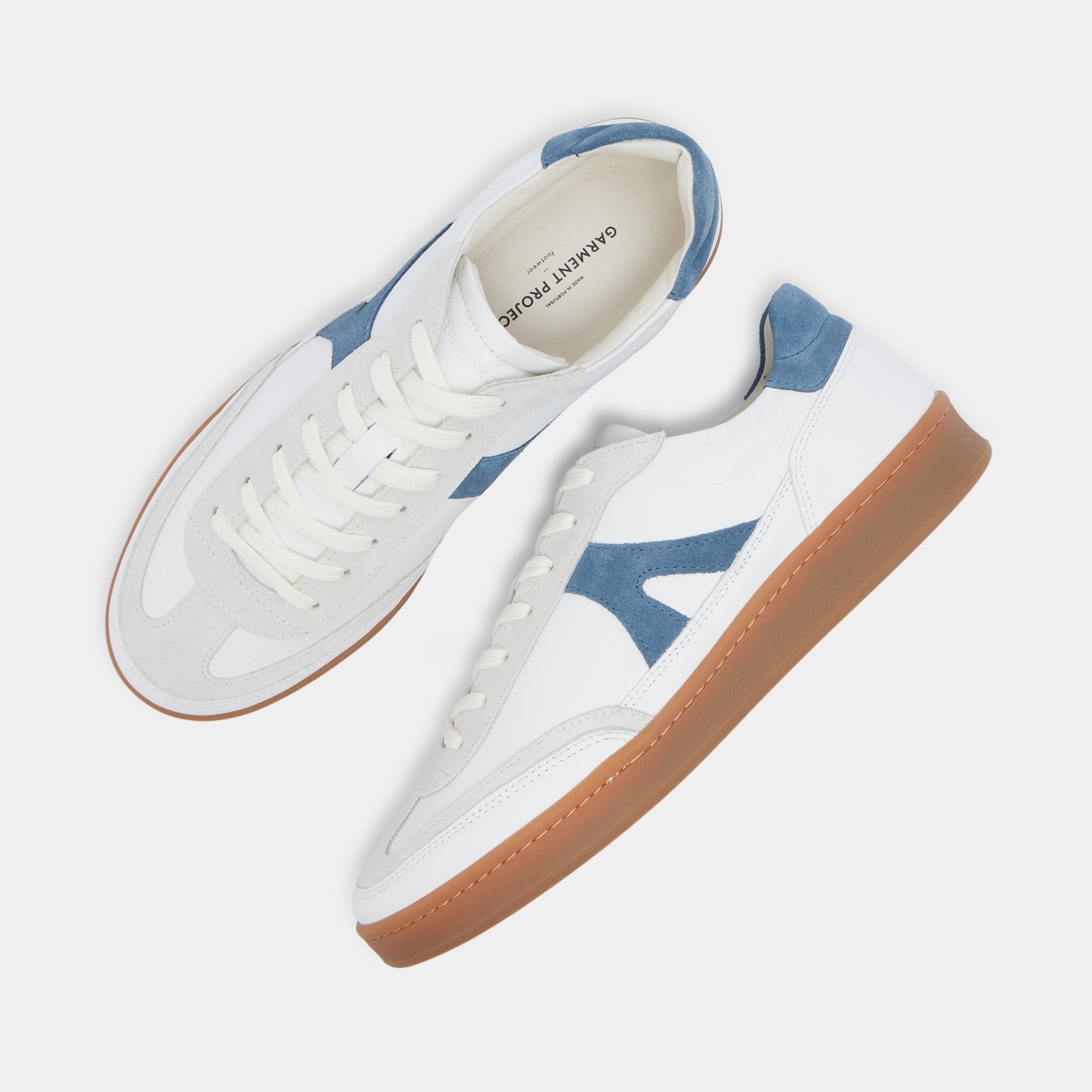 GARMENT PROJECT MAN Liga - White/Blue Leather Sneakers 550 Blue
