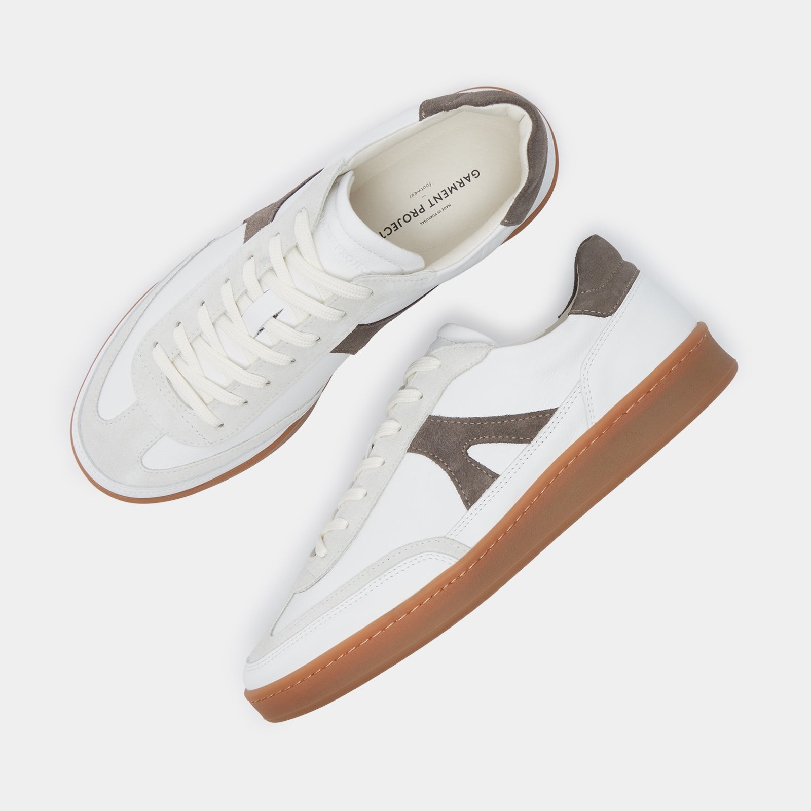 GARMENT PROJECT MAN Liga - White/Elephant Leather Sneakers 460 Elephant