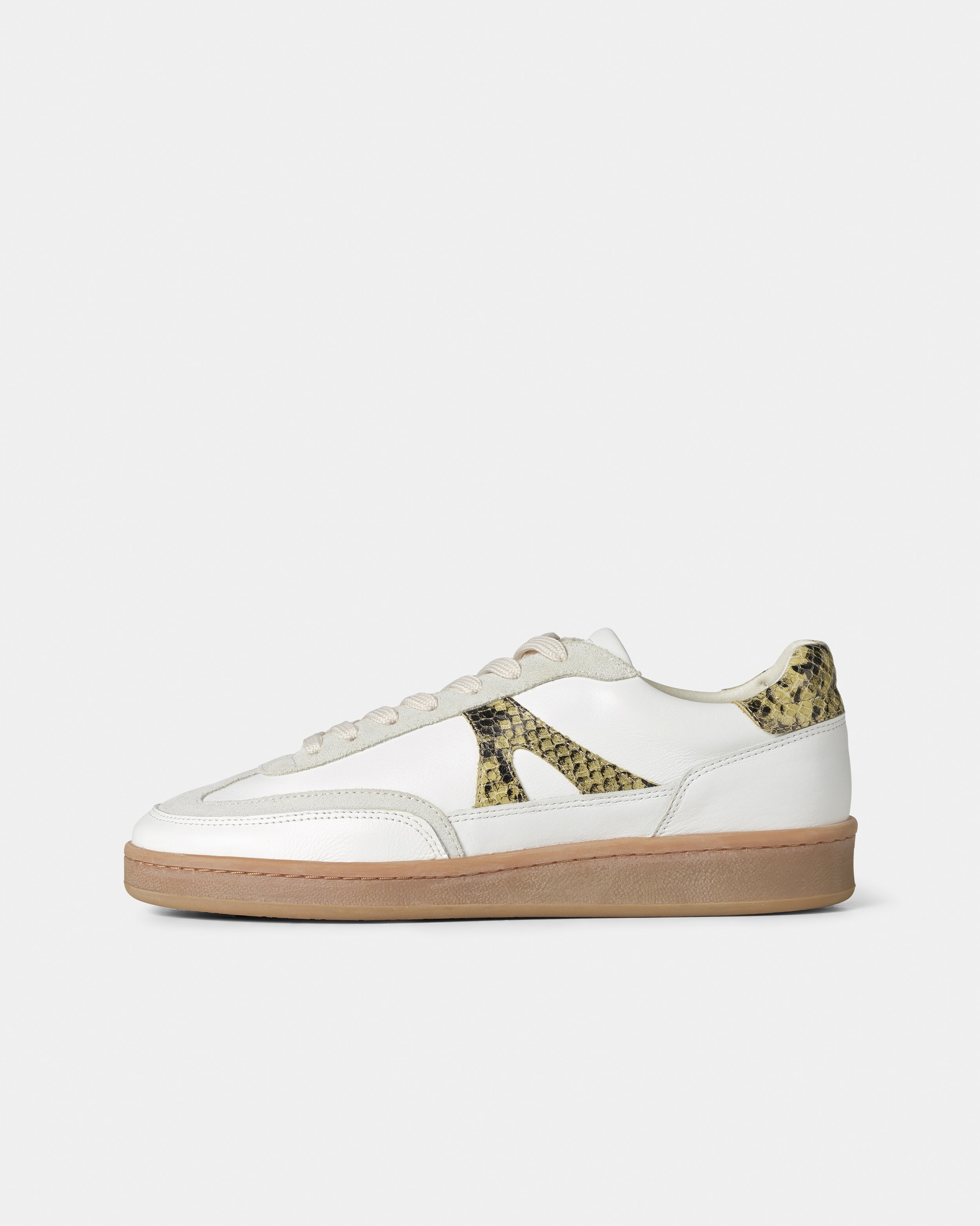 GARMENT PROJECT WMNS Liga - White/Soft Yellow Snake Leather Sneakers 305 Soft Yellow