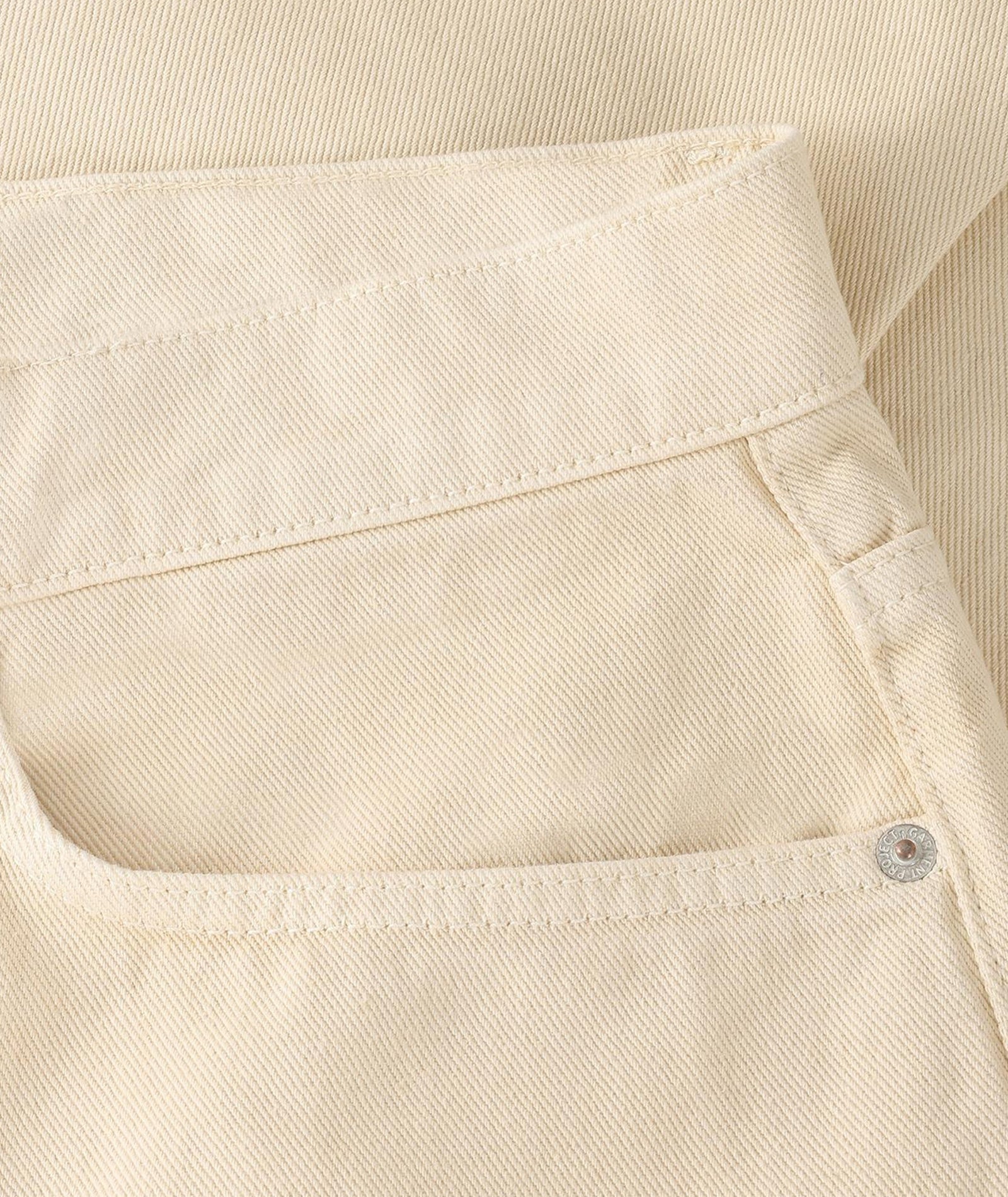 GARMENT PROJECT MAN Loose Five Pocket Jeans - Ecru Jeans 125 Ecru