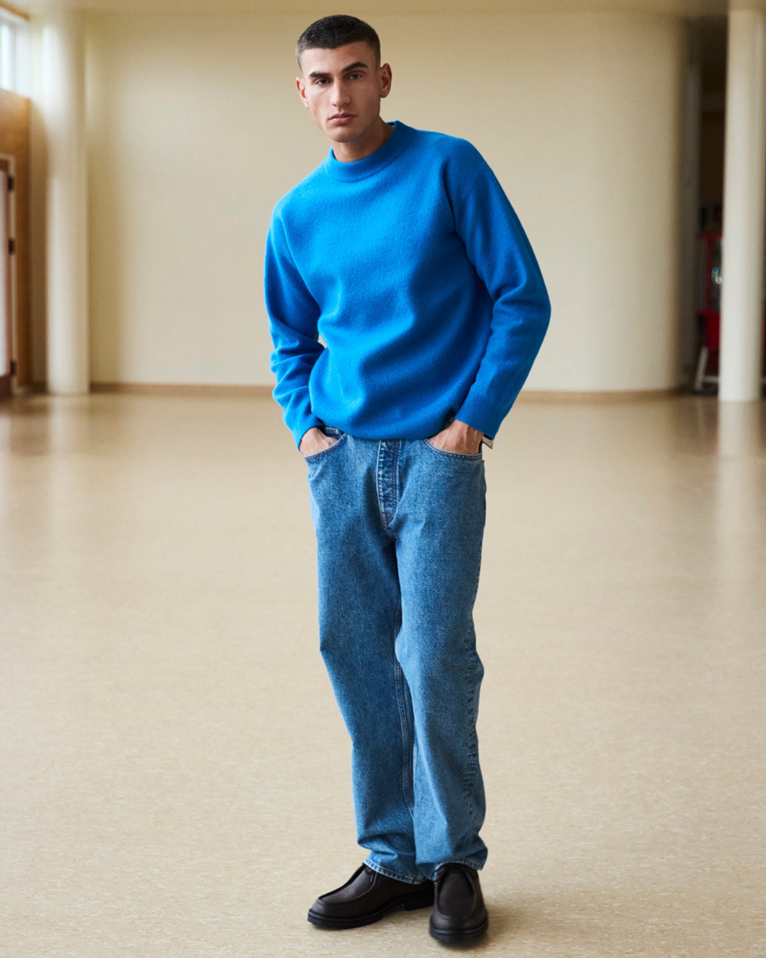 GARMENT PROJECT MAN Loose Five Pocket Jeans - Heavy Washed Indigo Jeans 550 Blue