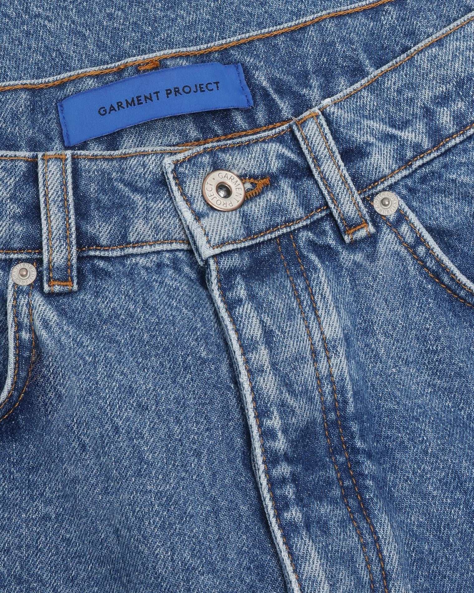 GARMENT PROJECT MAN Loose Five Pocket Jeans - Heavy Washed Indigo Jeans 550 Blue