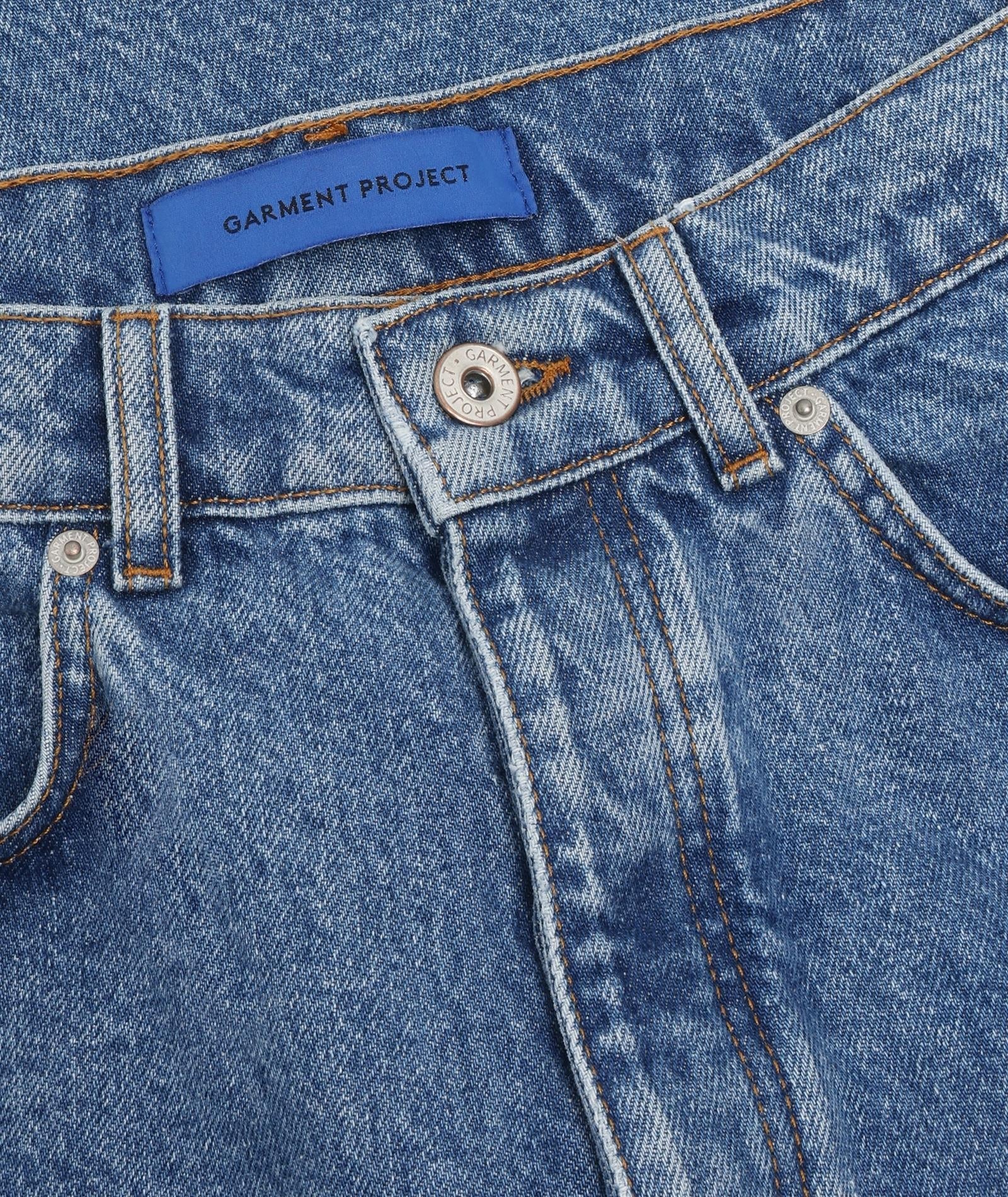 GARMENT PROJECT MAN Loose Five Pocket Jeans - Heavy Washed Indigo Jeans 550 Blue