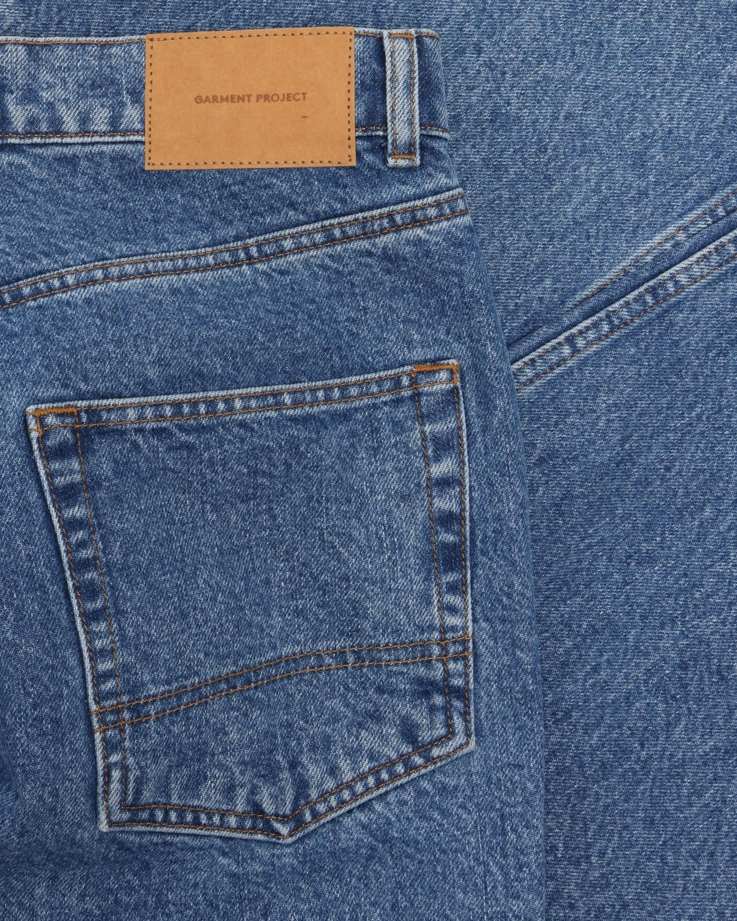 GARMENT PROJECT MAN Loose Five Pocket Jeans - Heavy Washed Indigo Jeans 550 Blue