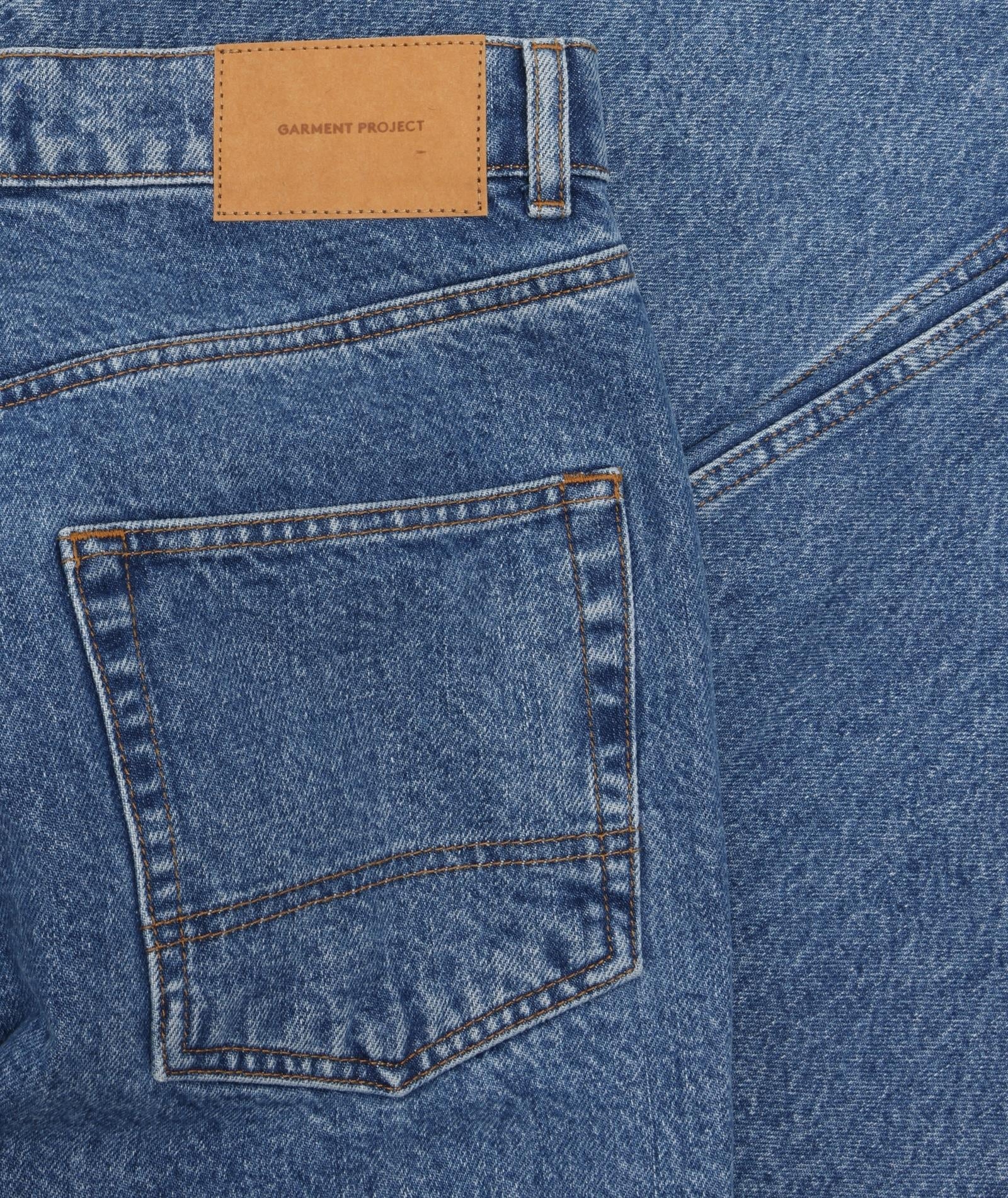 GARMENT PROJECT MAN Loose Five Pocket Jeans - Heavy Washed Indigo Jeans 550 Blue