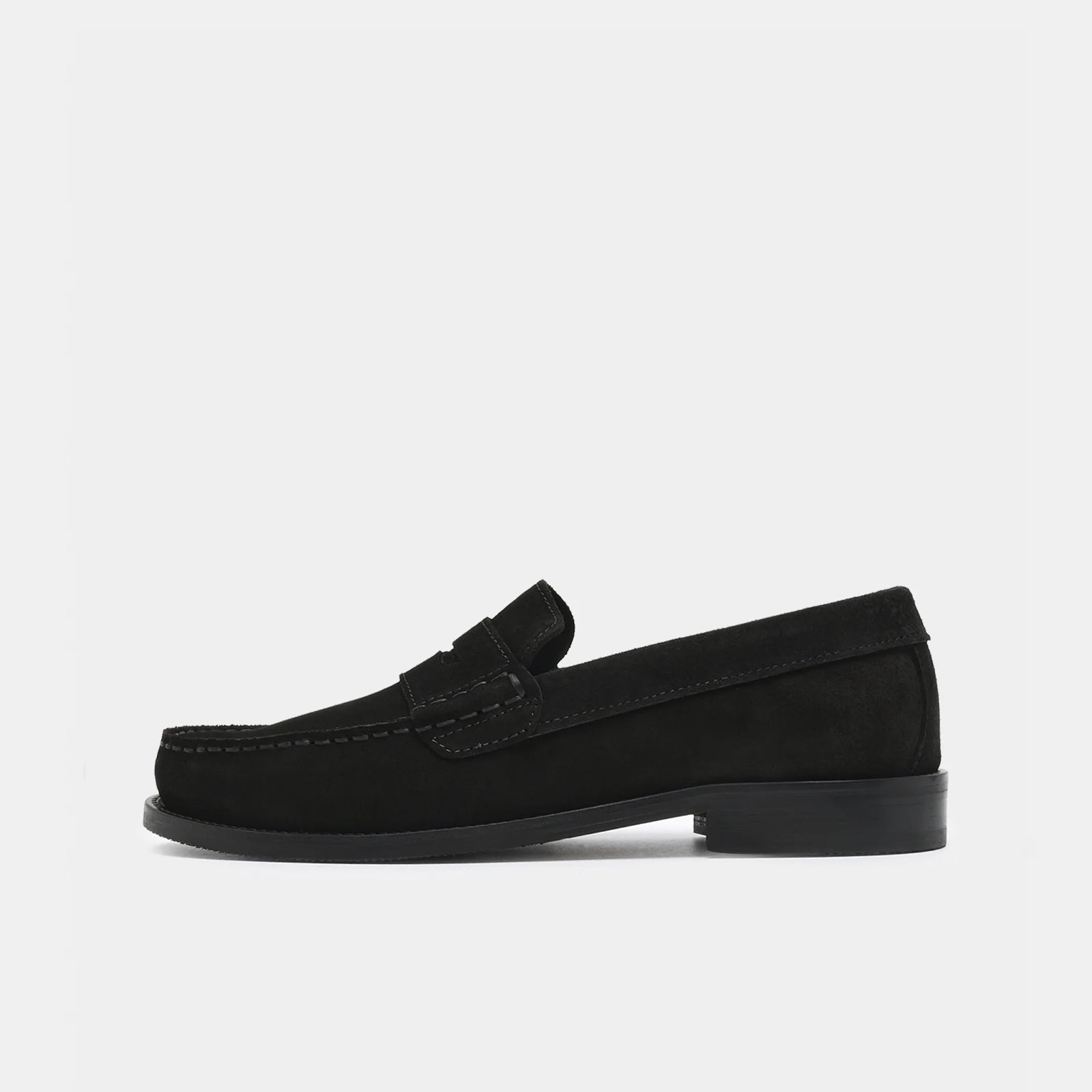 GARMENT PROJECT MAN Miles Penny Loafer - Black Suede Loafer 999 Black