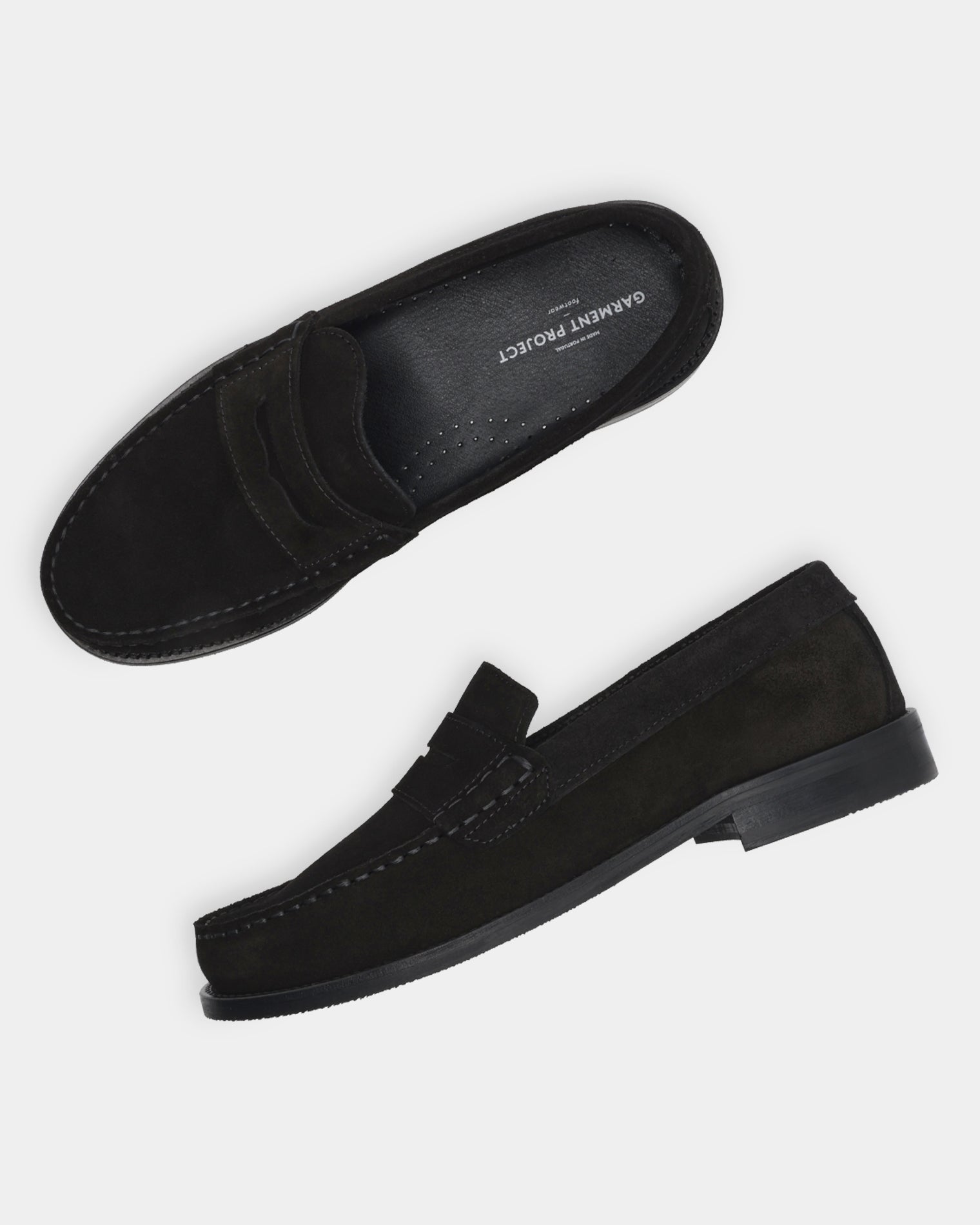 GARMENT PROJECT MAN Miles Penny Loafer - Black Suede Loafer 999 Black