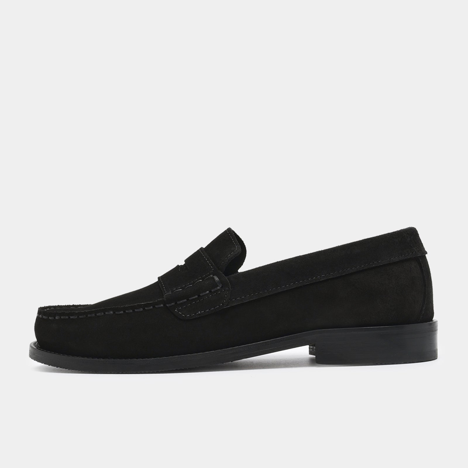 GARMENT PROJECT MAN Miles Penny Loafer - Black Suede Loafer 999 Black