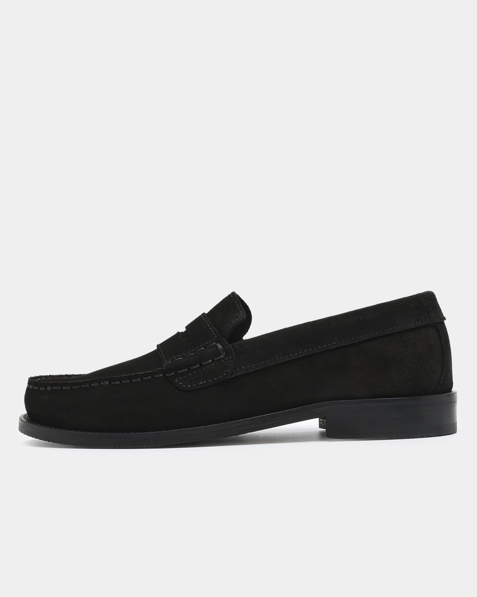 GARMENT PROJECT MAN Miles Penny Loafer - Black Suede Loafer 999 Black