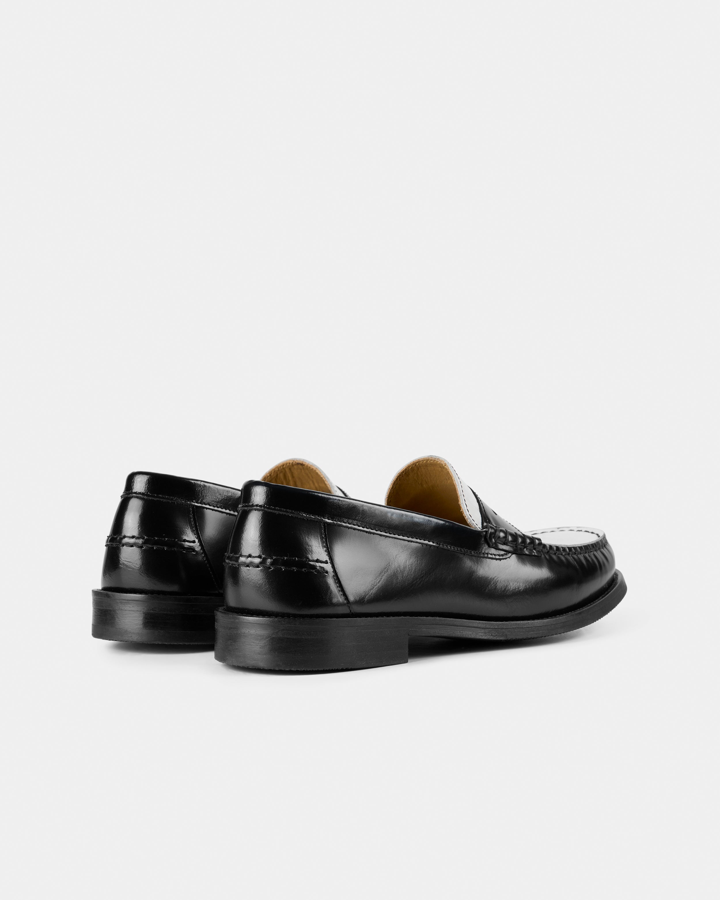 GARMENT PROJECT WMNS Miles Penny Loafer - Black/White Croco Leather Mix Loafer 999 Black