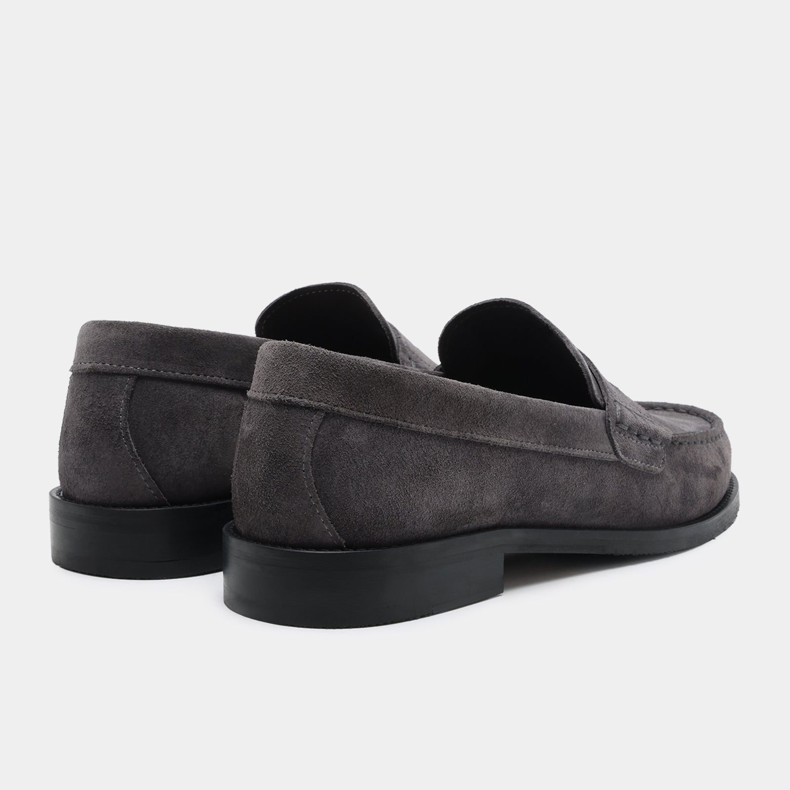 GARMENT PROJECT MAN Miles Penny Loafer - Charcoal Suede Shoes 445 Charcoal