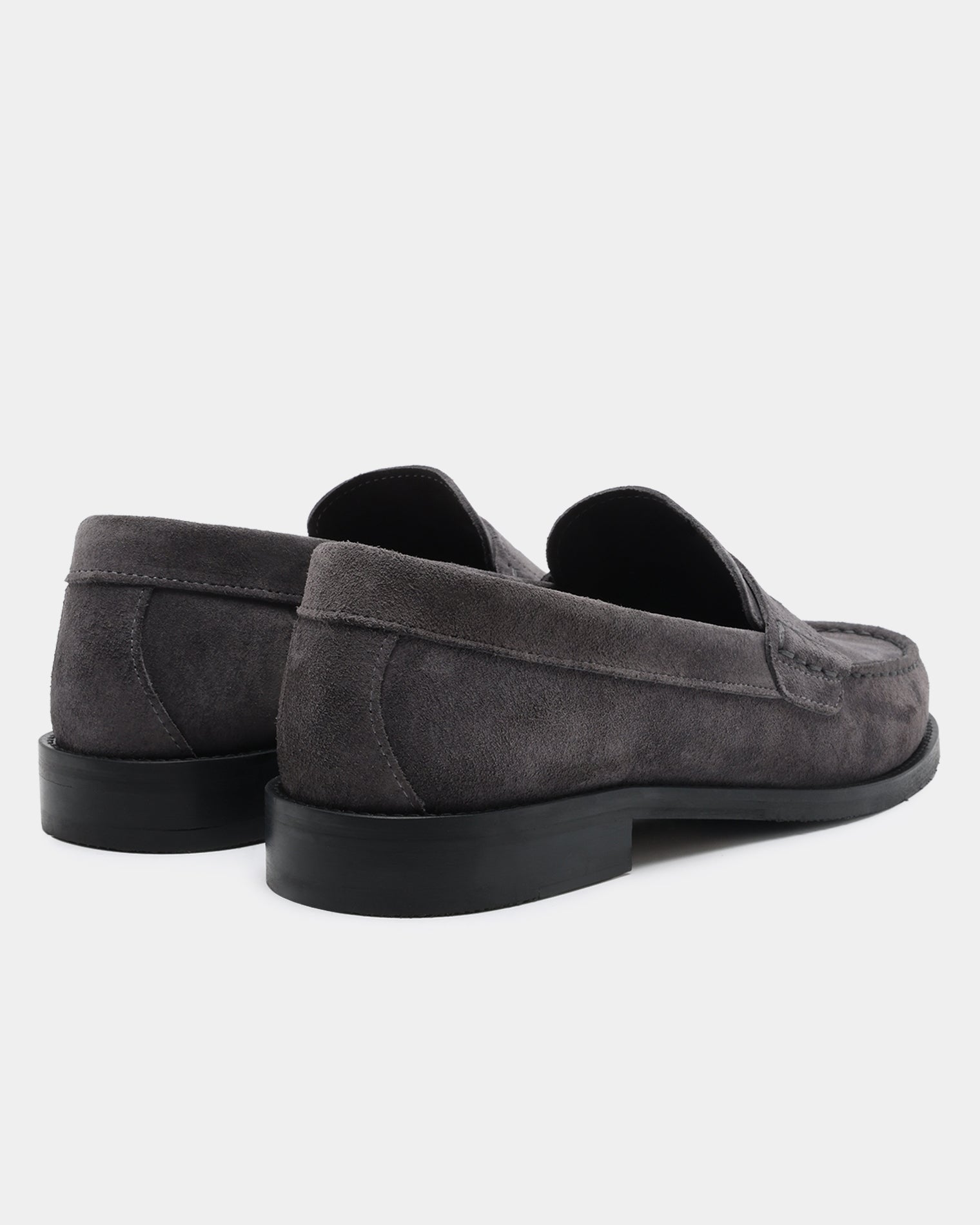 GARMENT PROJECT MAN Miles Penny Loafer - Charcoal Suede Shoes 445 Charcoal