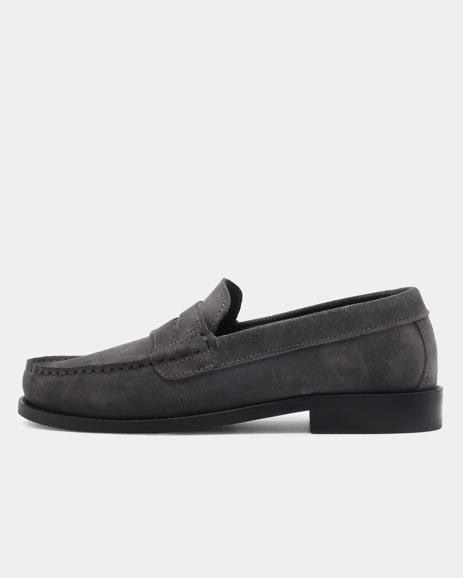 GARMENT PROJECT MAN Miles Penny Loafer - Charcoal Suede Shoes 445 Charcoal