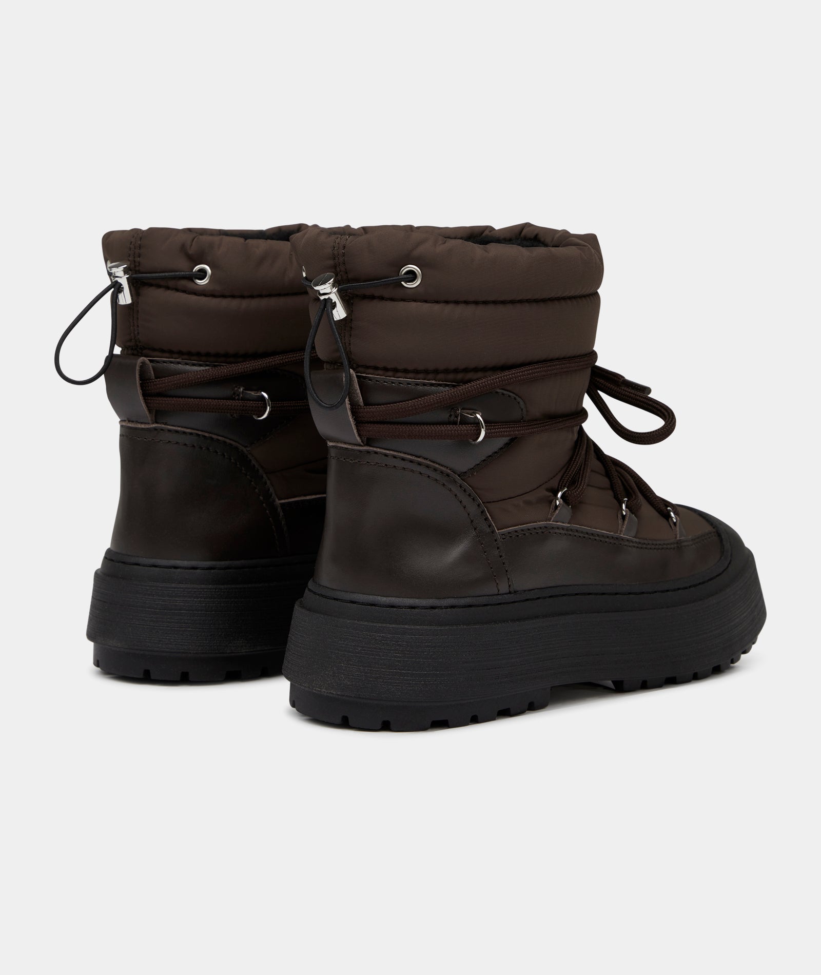 GARMENT PROJECT WMNS Milo Snow Boot - Brown Nylon / Leather Shoes 800 Brown