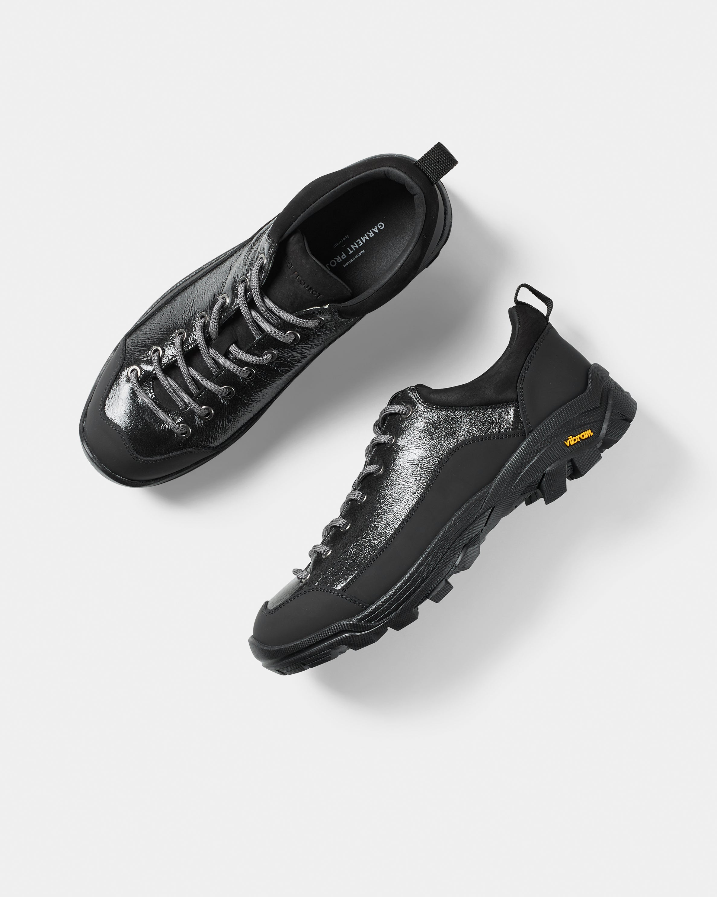 GARMENT PROJECT MAN Neve - Black Vintage Patent Leather Shoes 999 Black