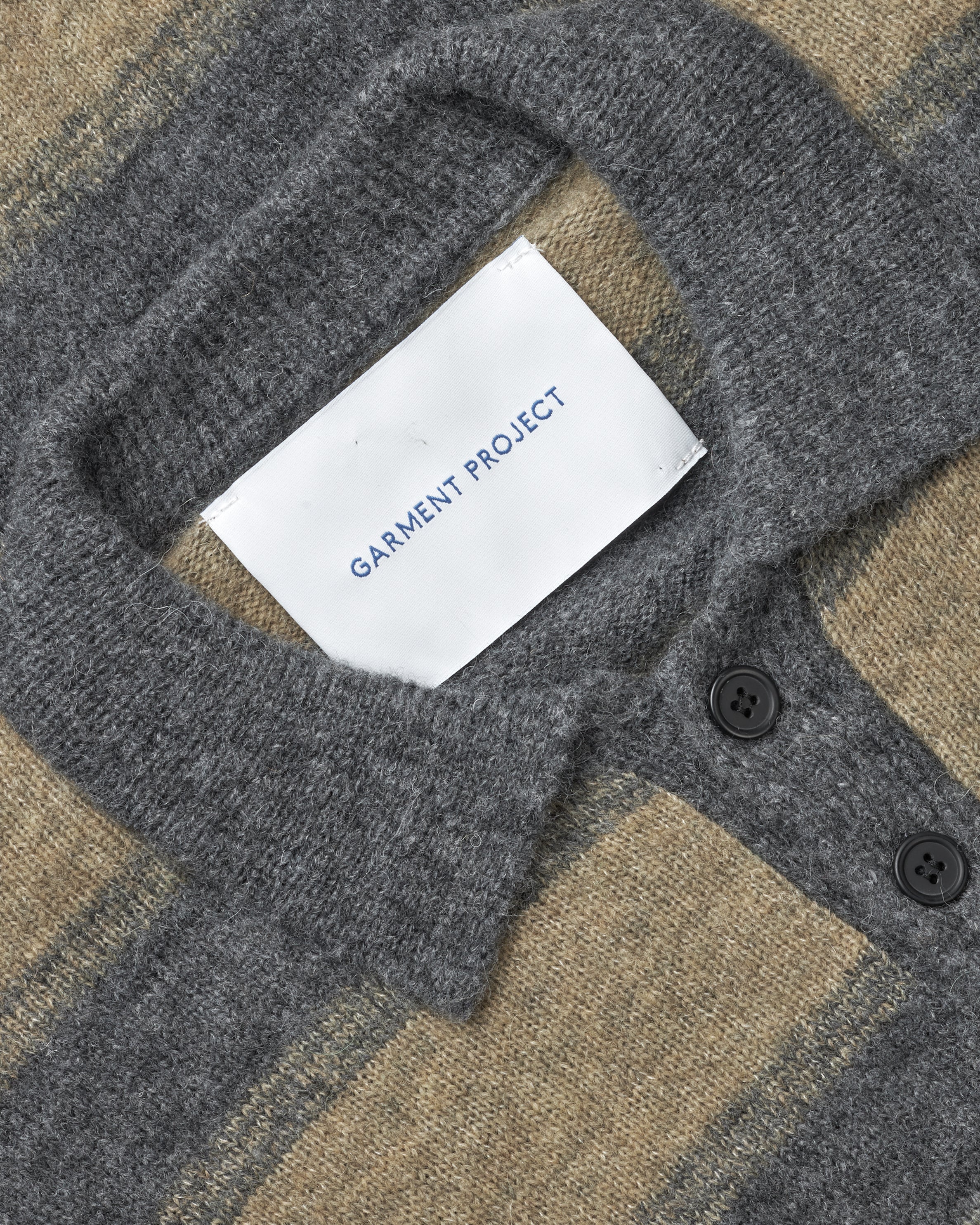 GARMENT PROJECT MAN Norton - Khaki/Grey Melange Knit 185 Khaki/Grey