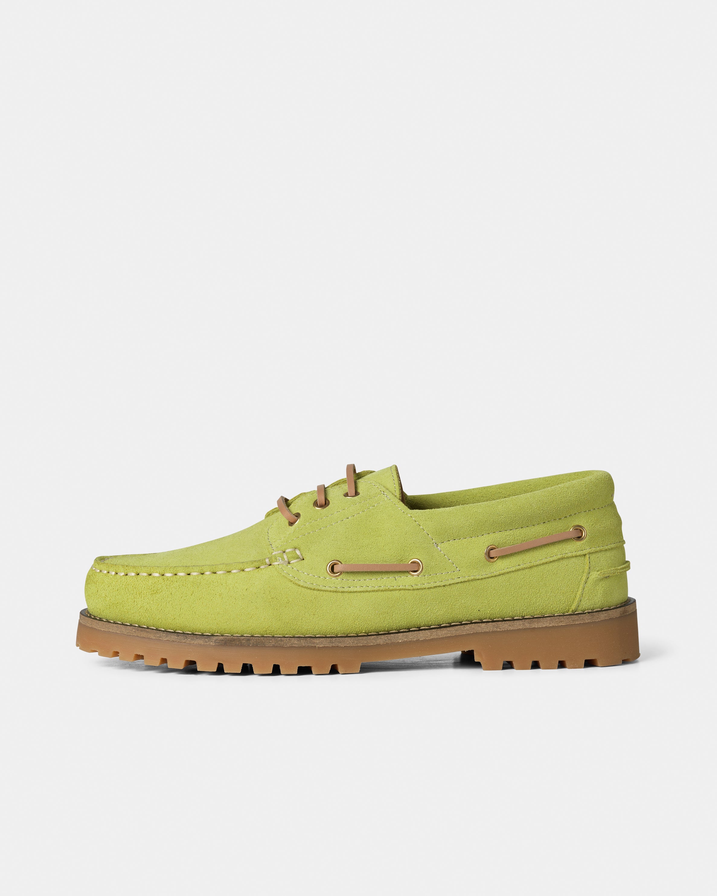 GARMENT PROJECT MAN Ollie Boat Shoe - Acid Yellow Suede Shoes 360 Acid Yellow