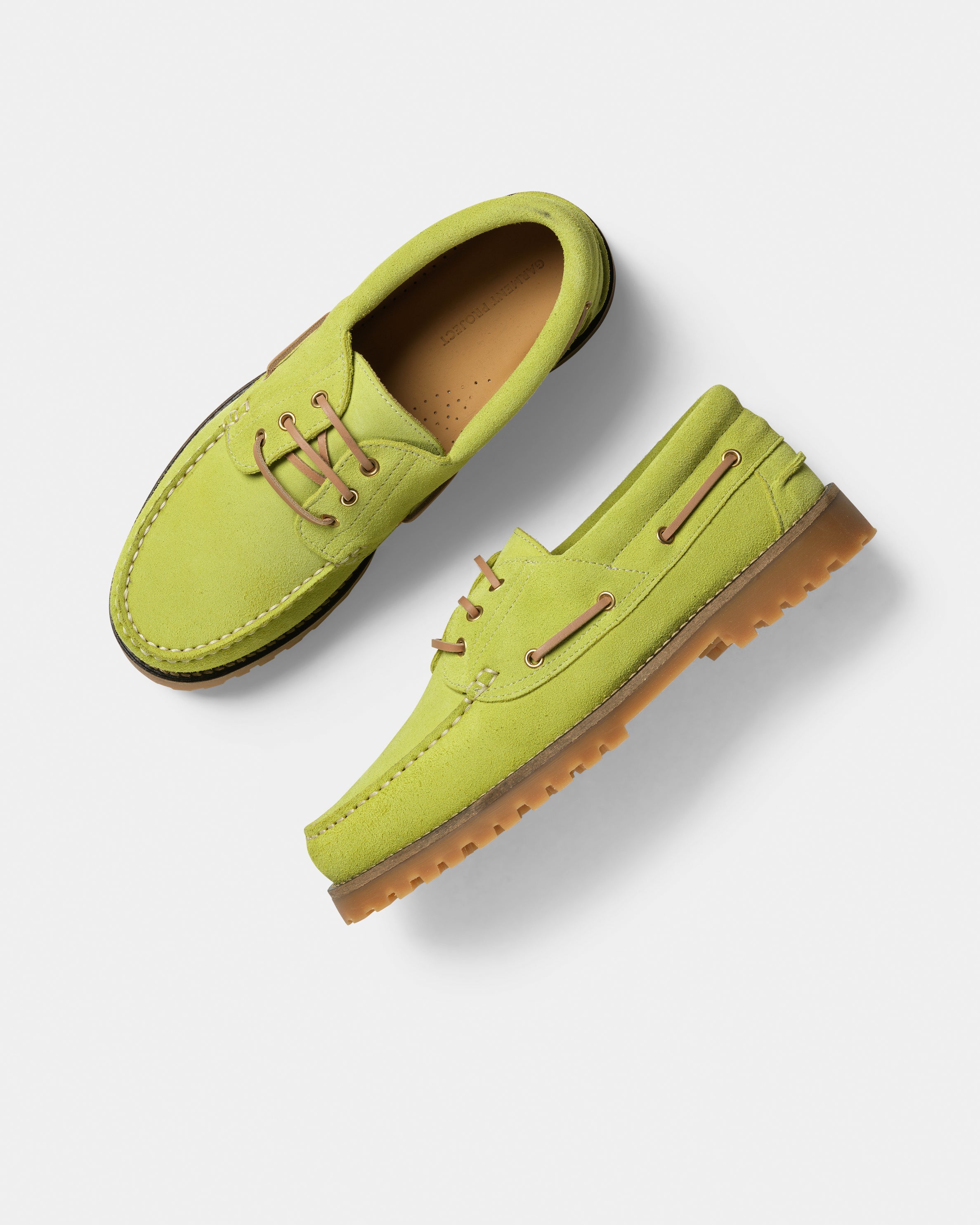 GARMENT PROJECT MAN Ollie Boat Shoe - Acid Yellow Suede Shoes 360 Acid Yellow