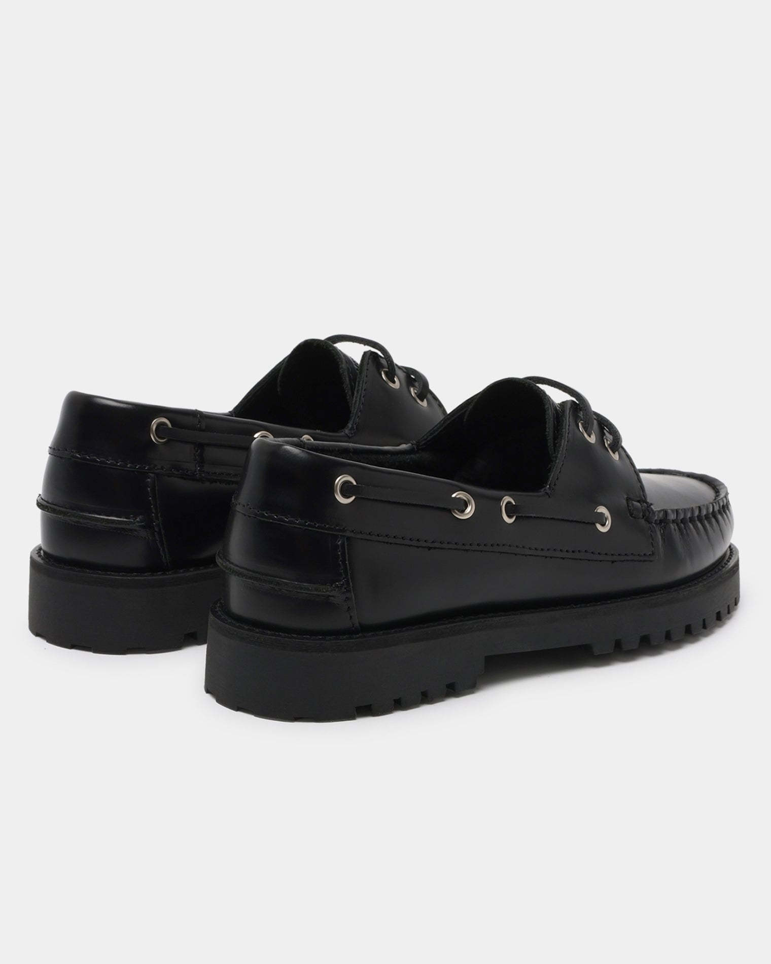 GARMENT PROJECT WMNS Ollie Boat Shoe - Black Polido Leather Shoes 999 Black