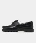 GARMENT PROJECT WMNS Ollie Boat Shoe - Black Polido Leather Shoes 999 Black