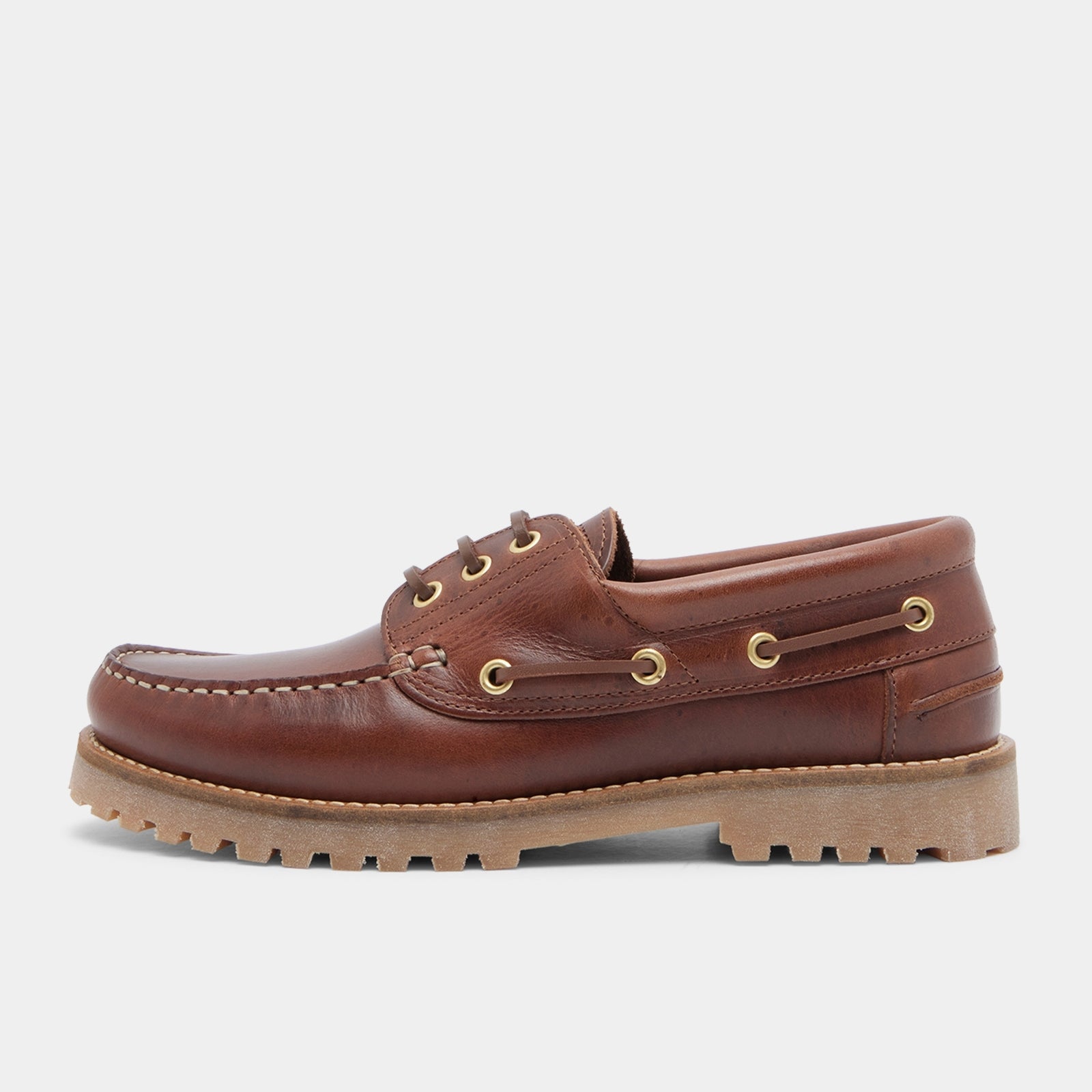 GARMENT PROJECT MAN Ollie Boat Shoe - Brown Leather Shoes 800 Brown